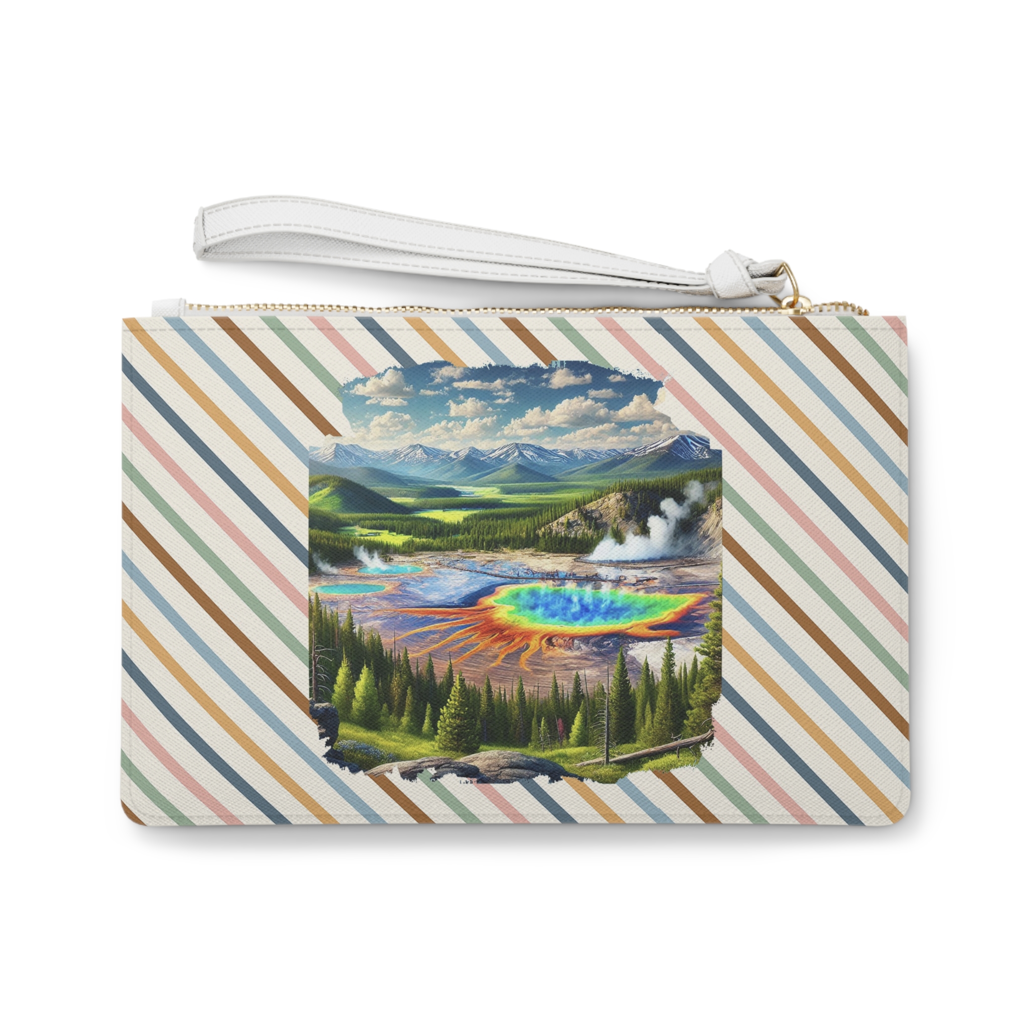 Vintage evening bag landscape yellow stone clutch bag nature USA clothing gift purse unique Handbag - Imagen 2