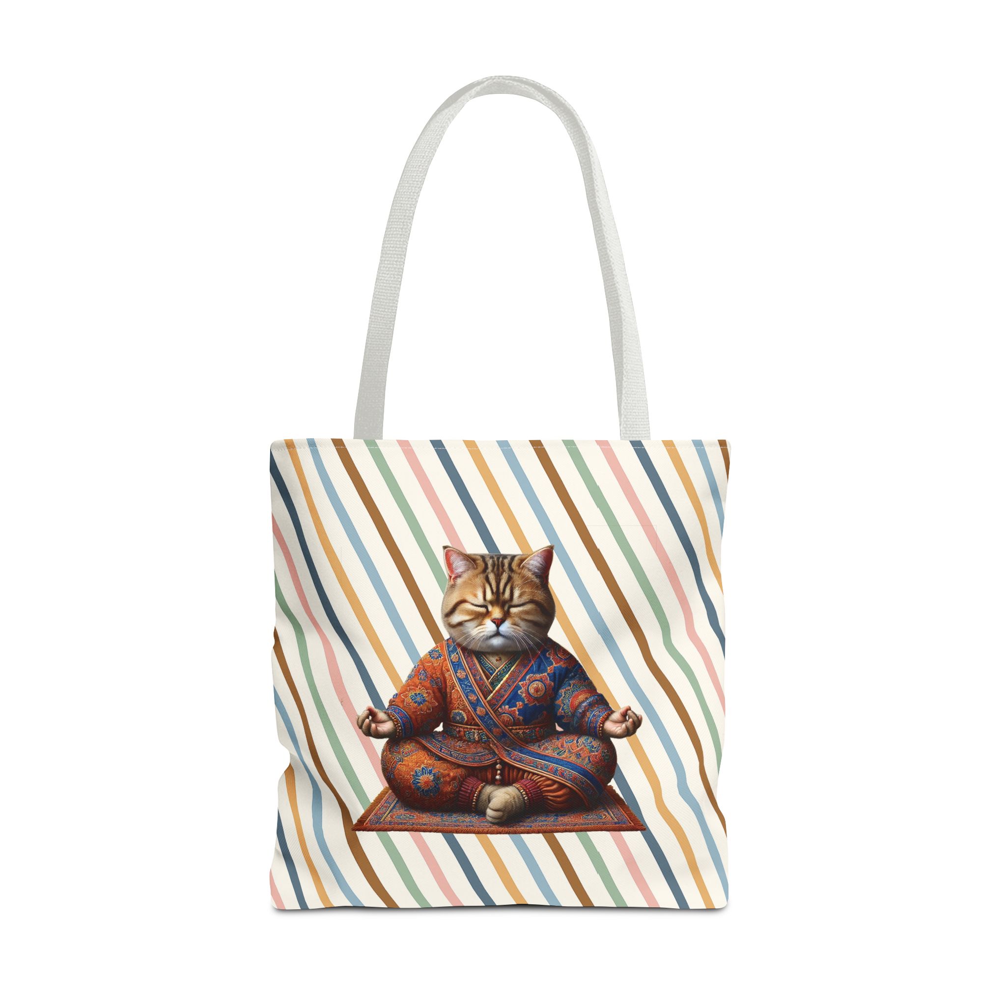 Canvas Tote bag Cat meditation handbag yoga bag vintage buddha mindfulness purse - Image 17