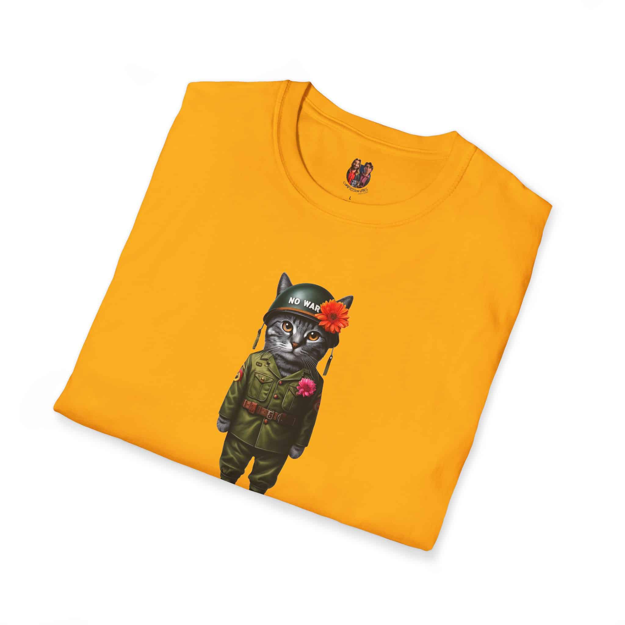 Funny tshirt Cat graphic tee peace & love comfy clothing for peace pet lovers outfit - Image 9