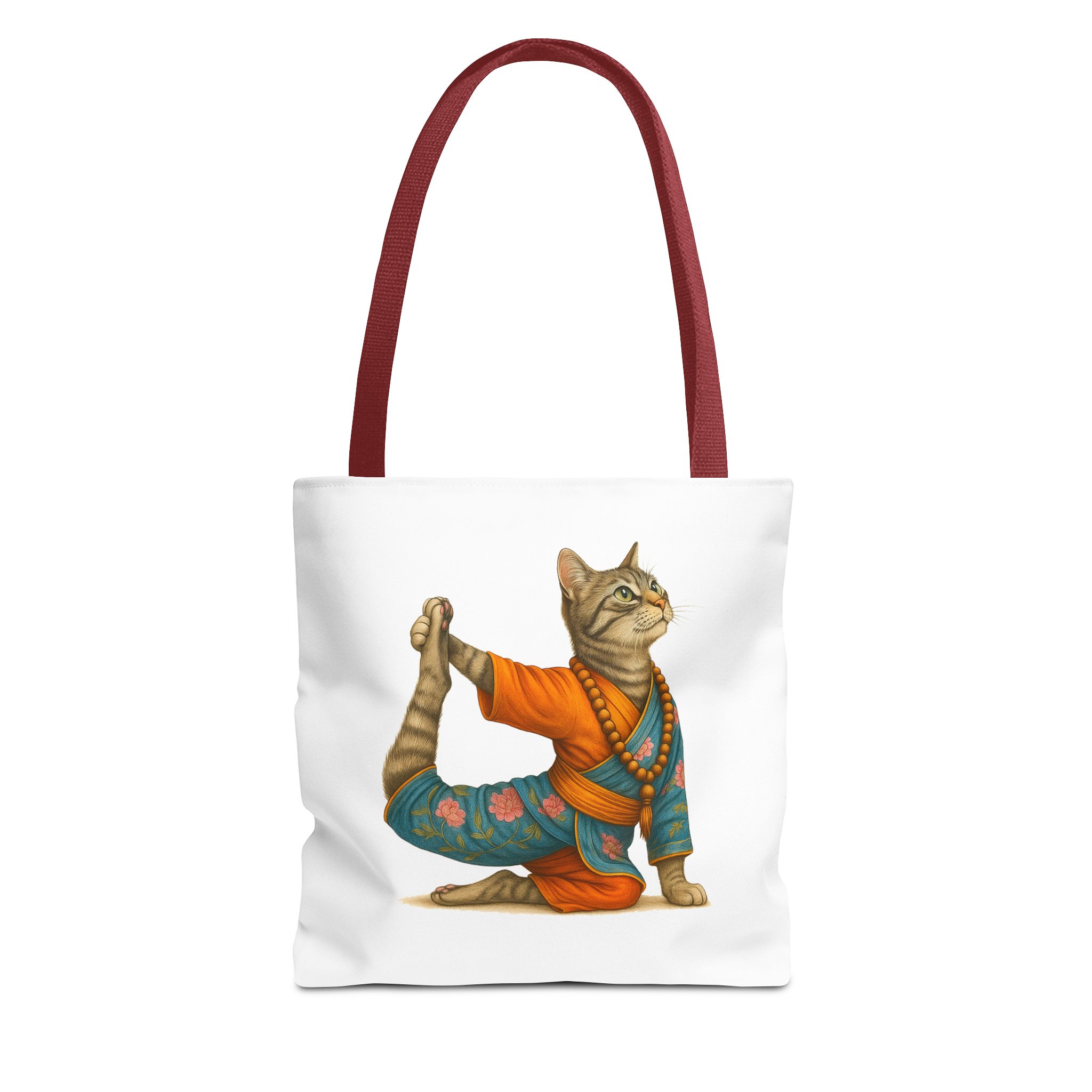 Cat Meditation Tote bag – Boho Cat handbag – Kitty Yoga purse spiritual print - Image 7