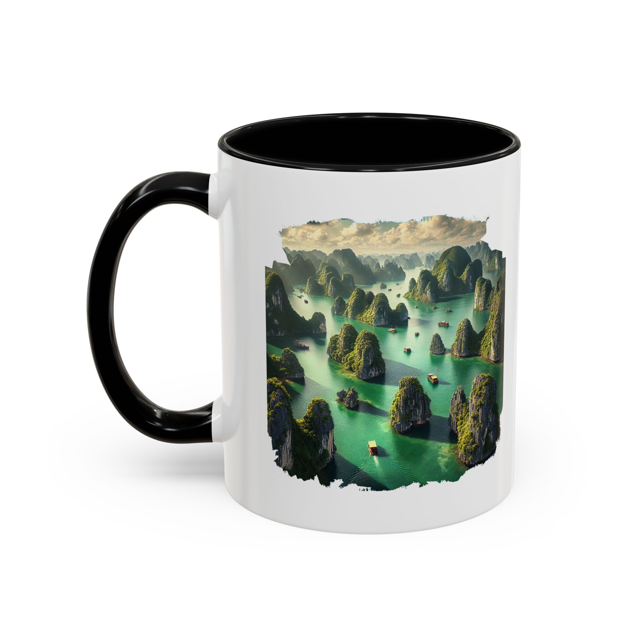 Boho mug landscape vietnam boho office mug ha long bay print nature cool gift coffee lover tea accessory unique cup – Image 6