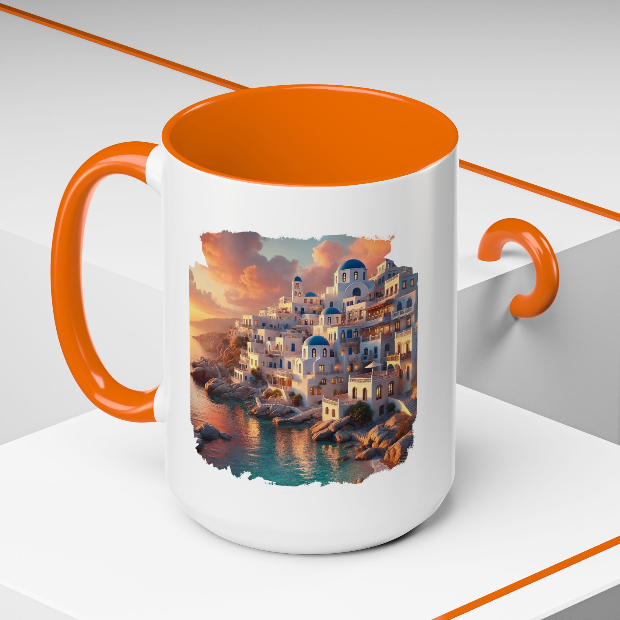 Office mug landscape Santorini caldera office mug nature print greece boho gift coffee cup tea accessory unique - Image 56