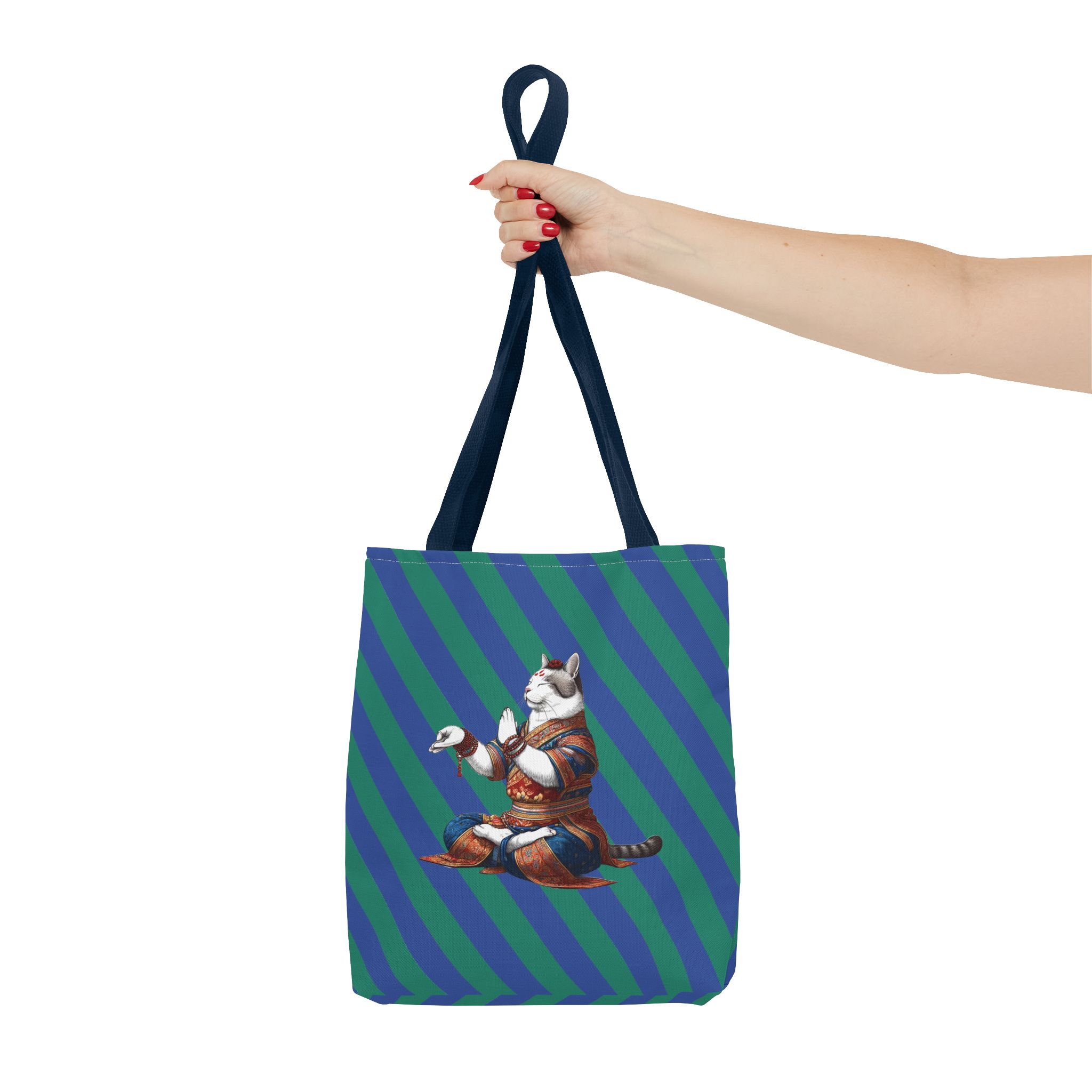 Cat Canvas tote bag yoga bag Kitten meditation vintage shoulder bag mindfulness funny handbag - Image 26