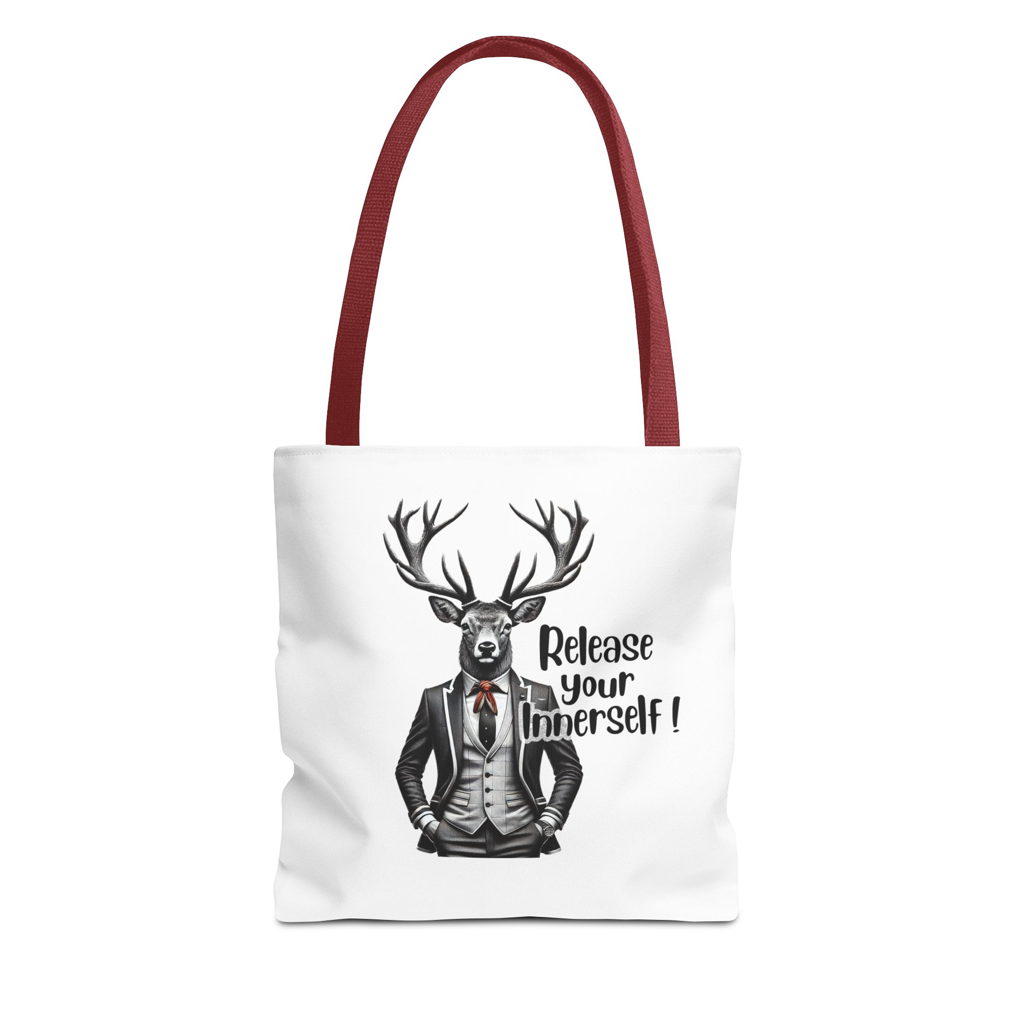 Canvas tote bag Motivational funny tote bag cool vintage bag deer design cute tote bag for self confidence shoulder bag – Image 7