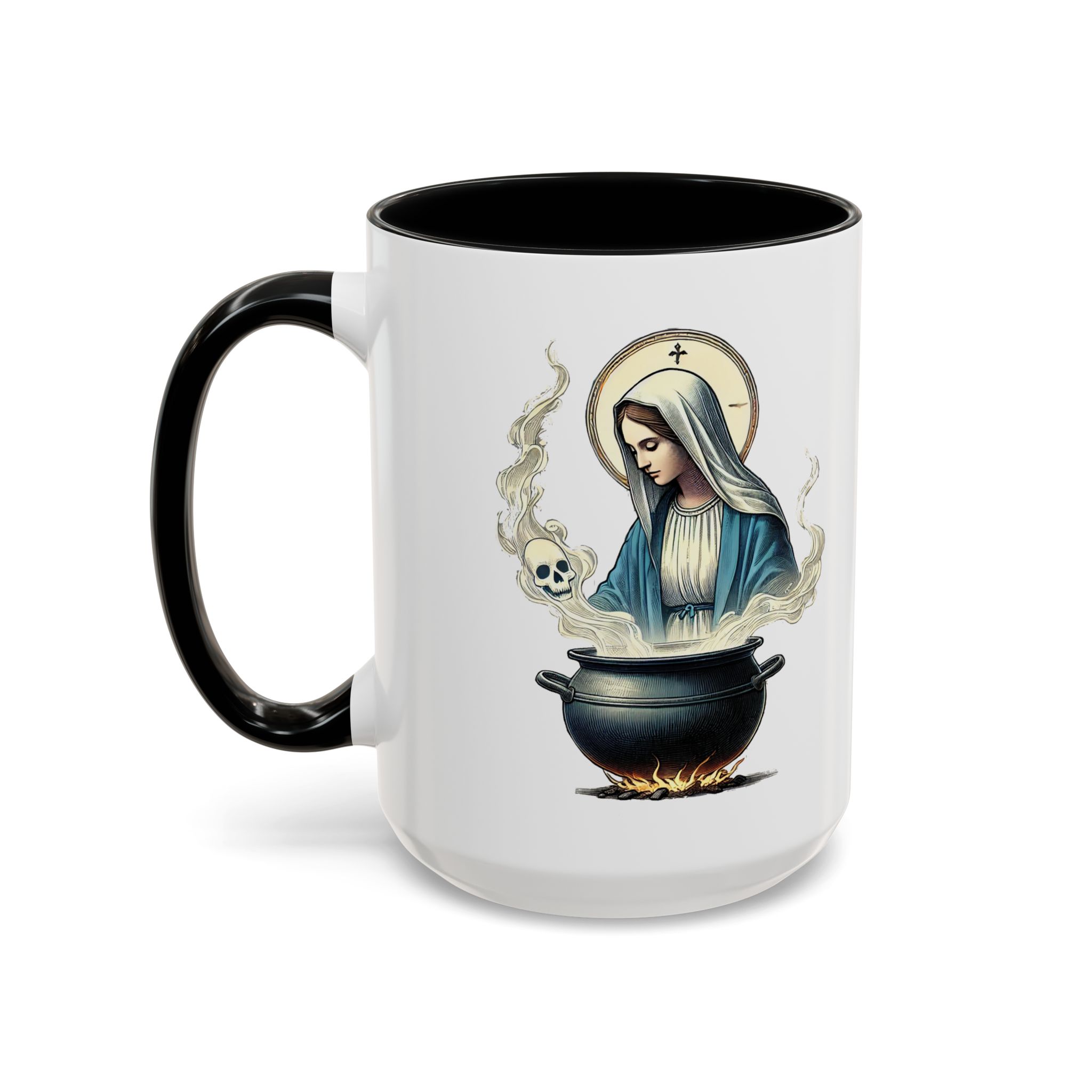 Coffee Mug funny virgin mary design sarcastic mug boho gift for her unique cup tea accessory cool design religious joke - Image 22