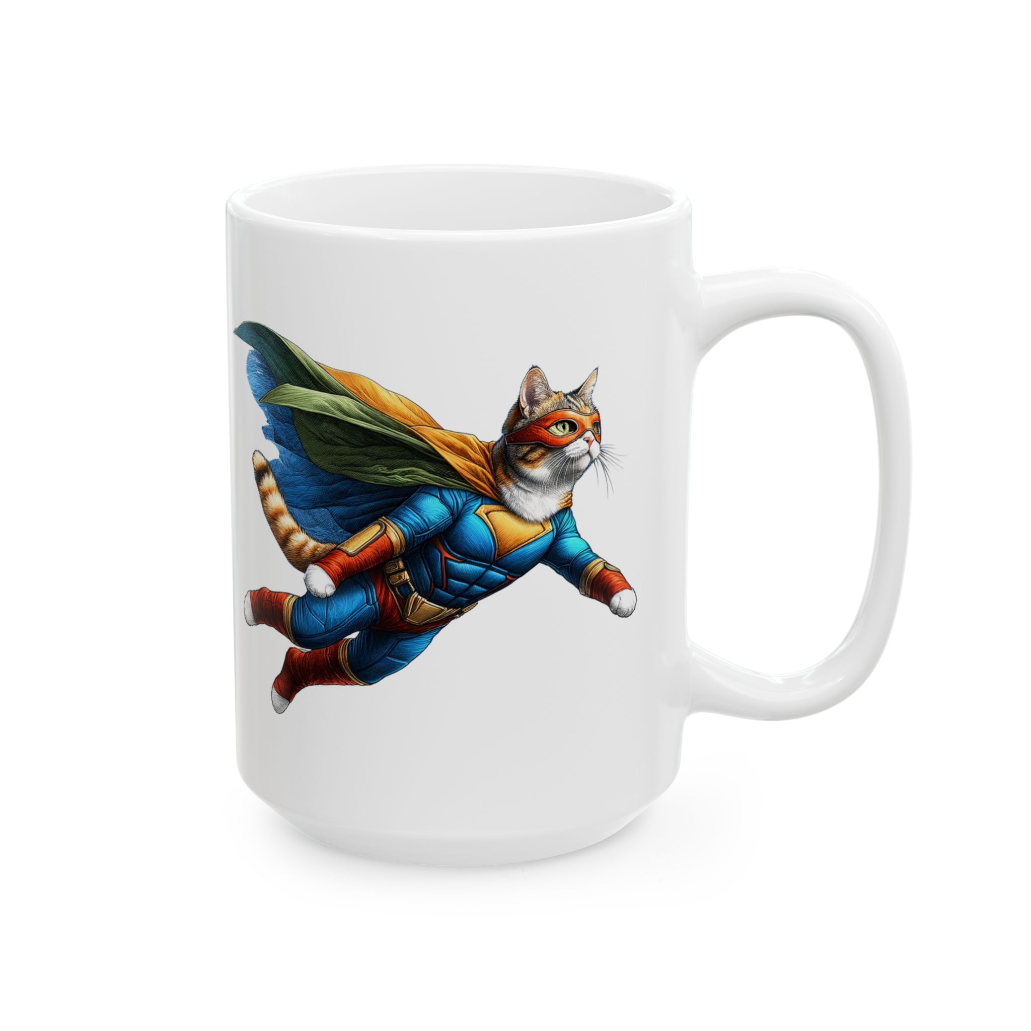 Funny mug Cat lover superhero coffee cup fantasy tea mug pet gift for her pet accessory kitten design - Image 4