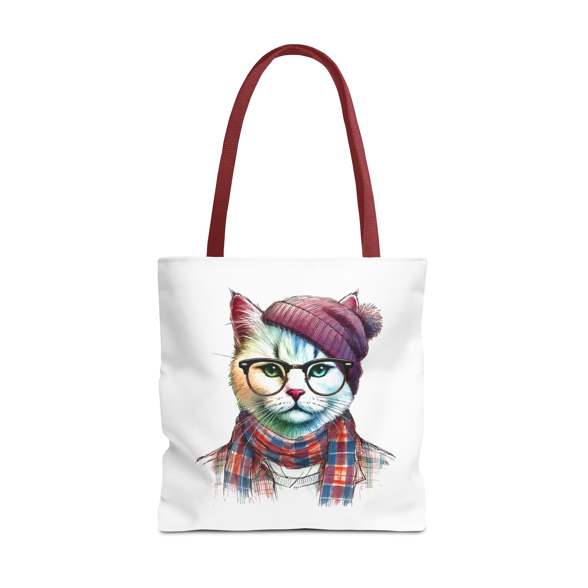 Cat hipster canvas tote bag pet lovers funny cute tote bag Hipster design handbag kitten design – Image 11