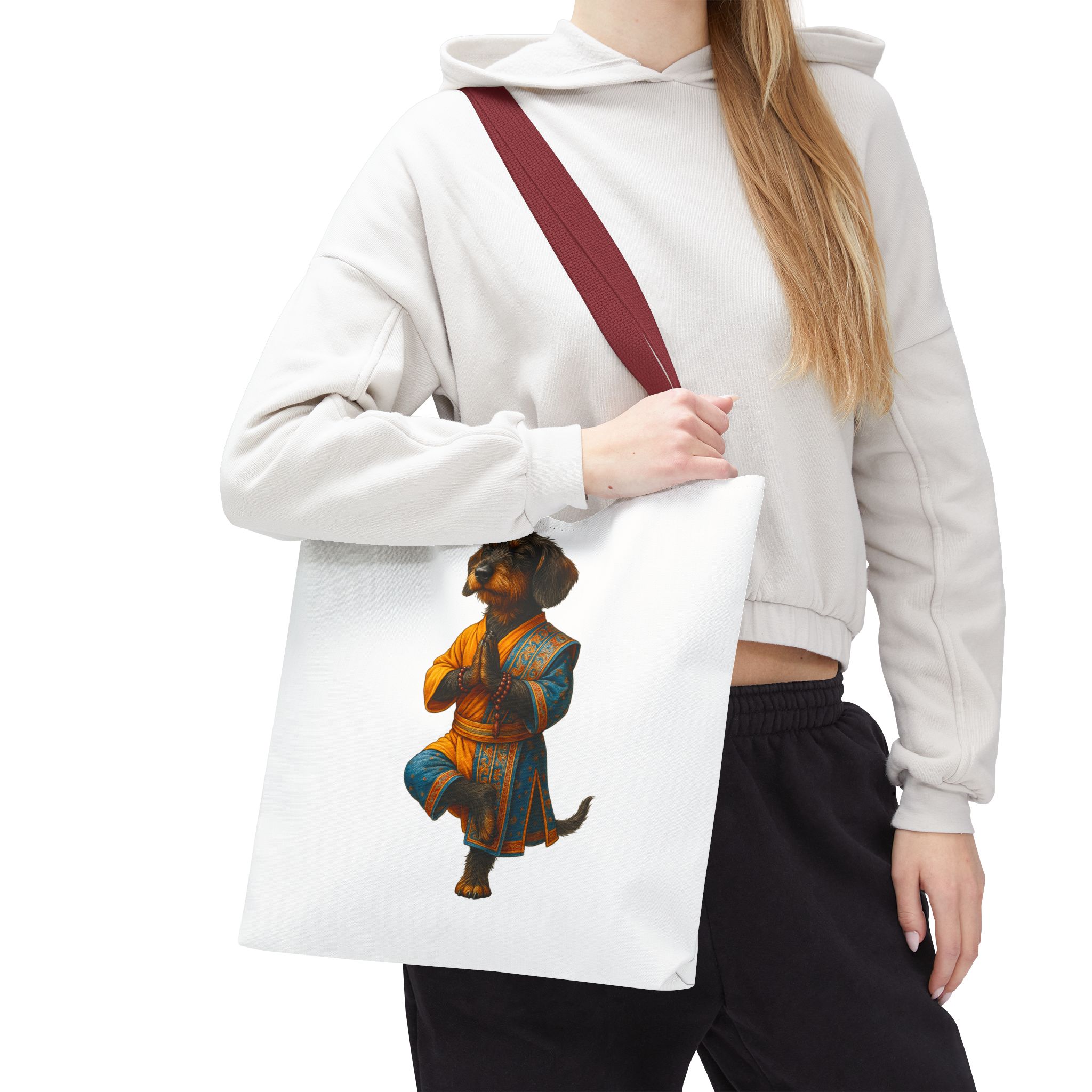 Funny canvas tote bag yoga cute tote bag dog yoga gift mindfulness shoulder bag puppy purse pet lover handbag - Imagen 10
