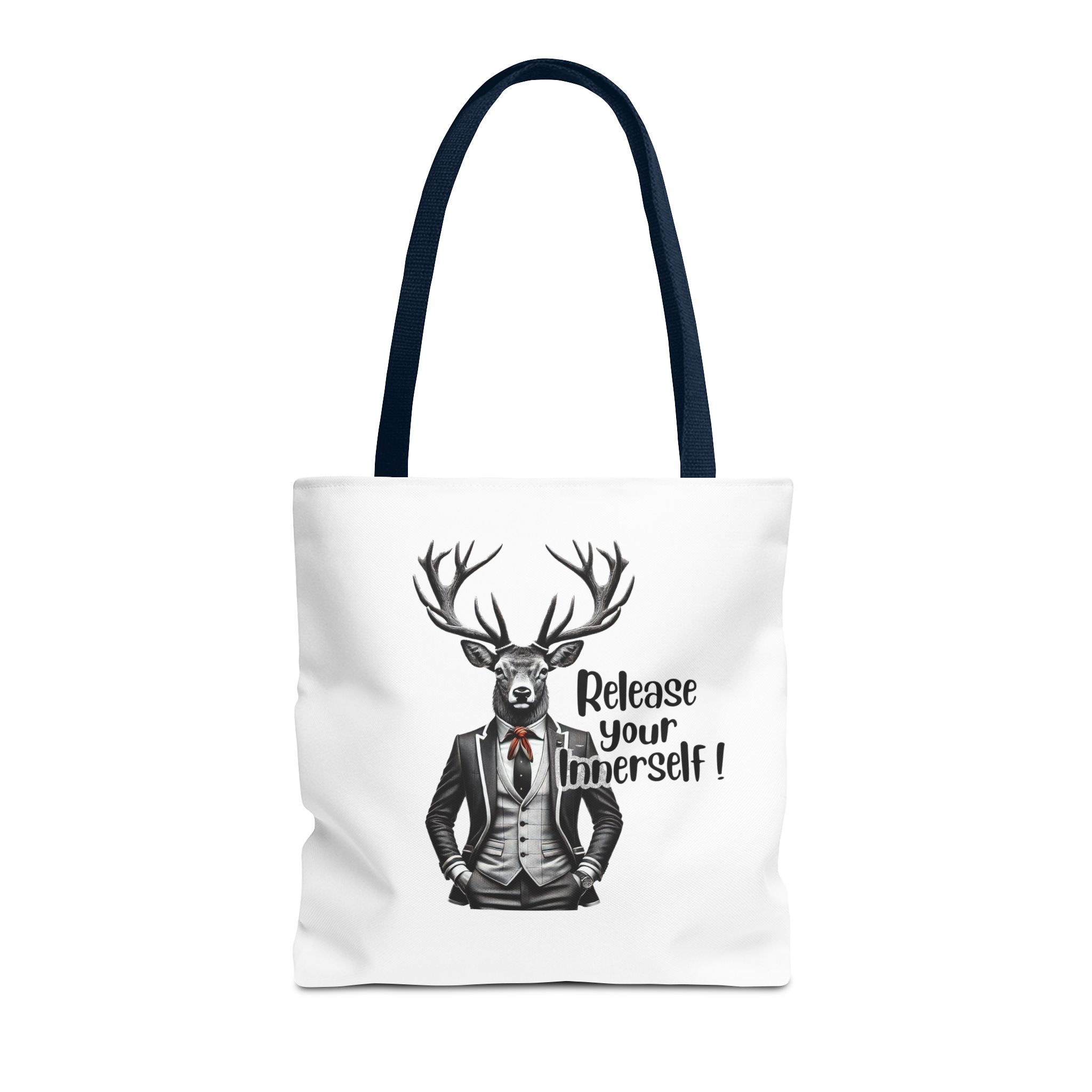 Canvas tote bag Motivational funny tote bag cool vintage bag deer design cute tote bag for self confidence shoulder bag – Image 27