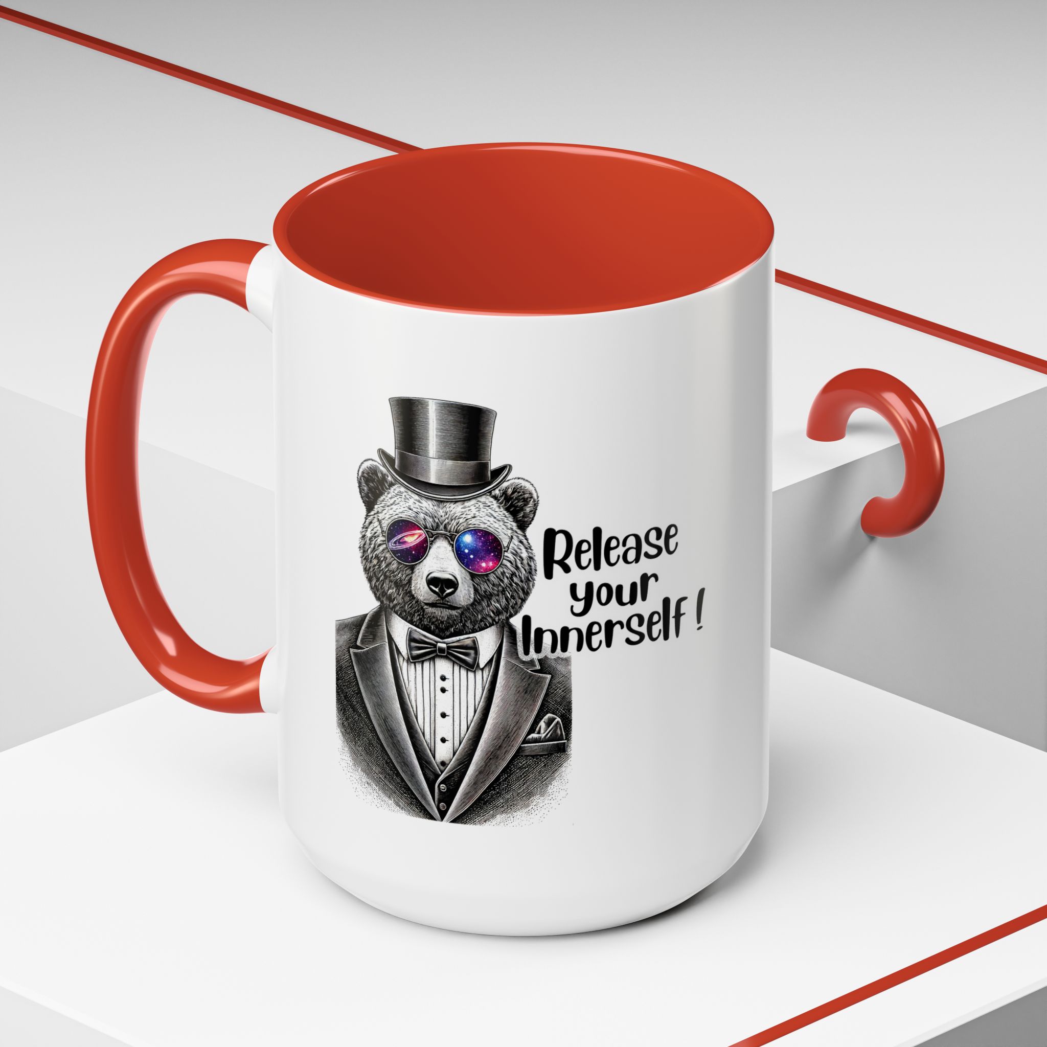 Funny mug boho motivational gift for her cute cup tea lover cool funny mug office accessory self confidence design bear - Image 32