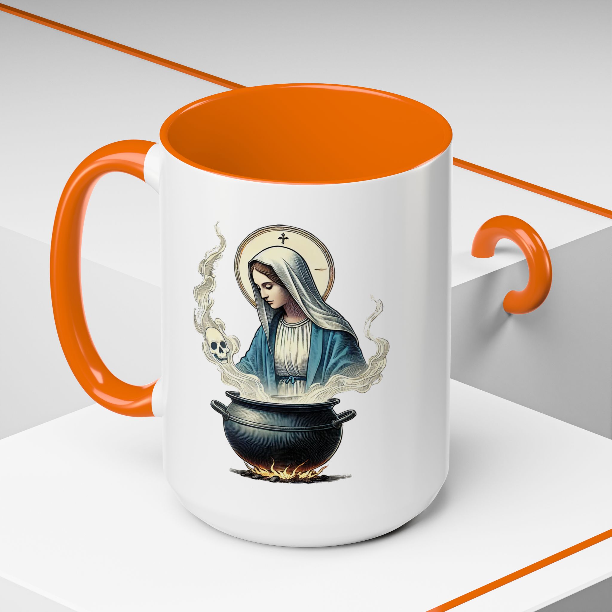 Coffee Mug funny virgin mary design sarcastic mug boho gift for her unique cup tea accessory cool design religious joke - Image 56