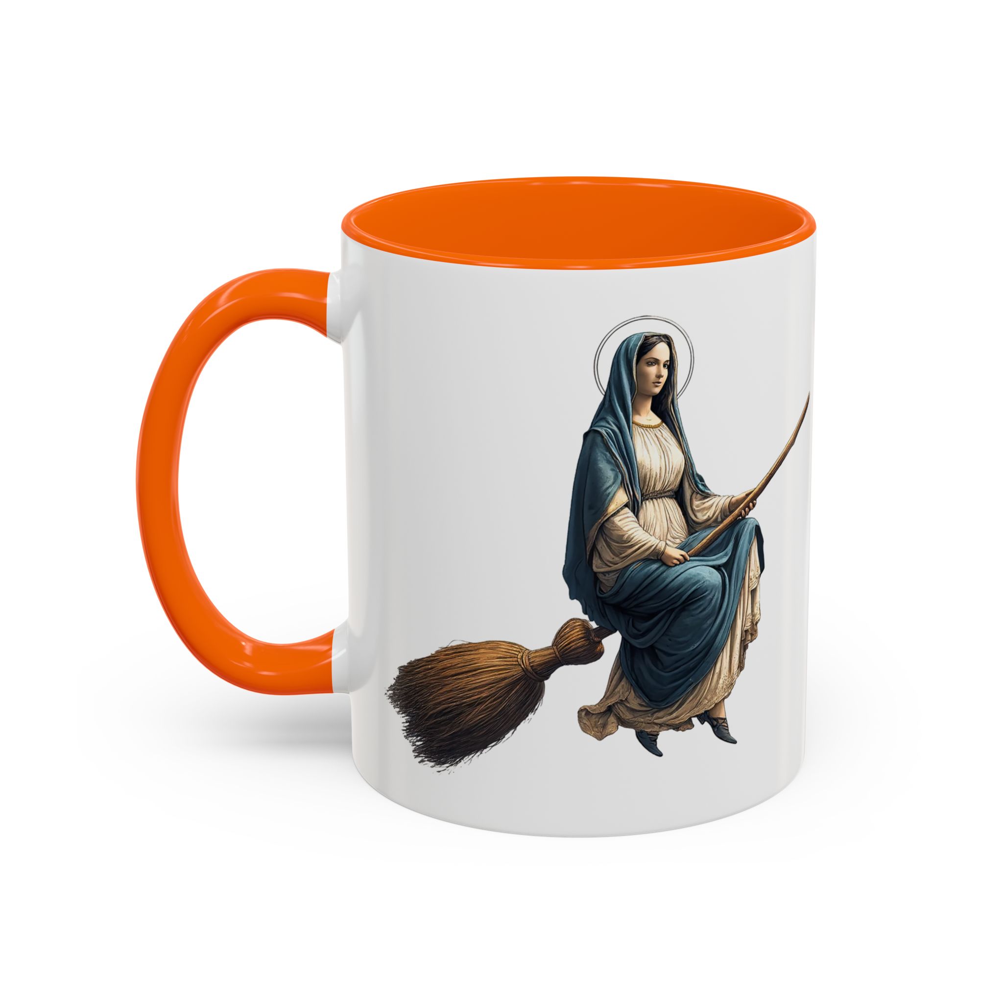Funny Mug coffee lover gift for her Virgin Mary witch broom Sarcastic mug office accessory tea cup religious design unique - Image 42