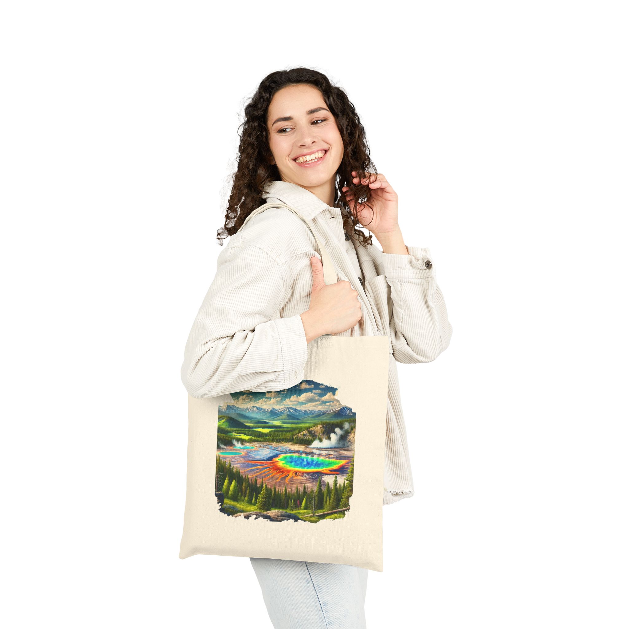 Vintage tote Bag landscape yellow stone Canvas Tote bag nature USA clothing gift purse unique Handbag - Image 3