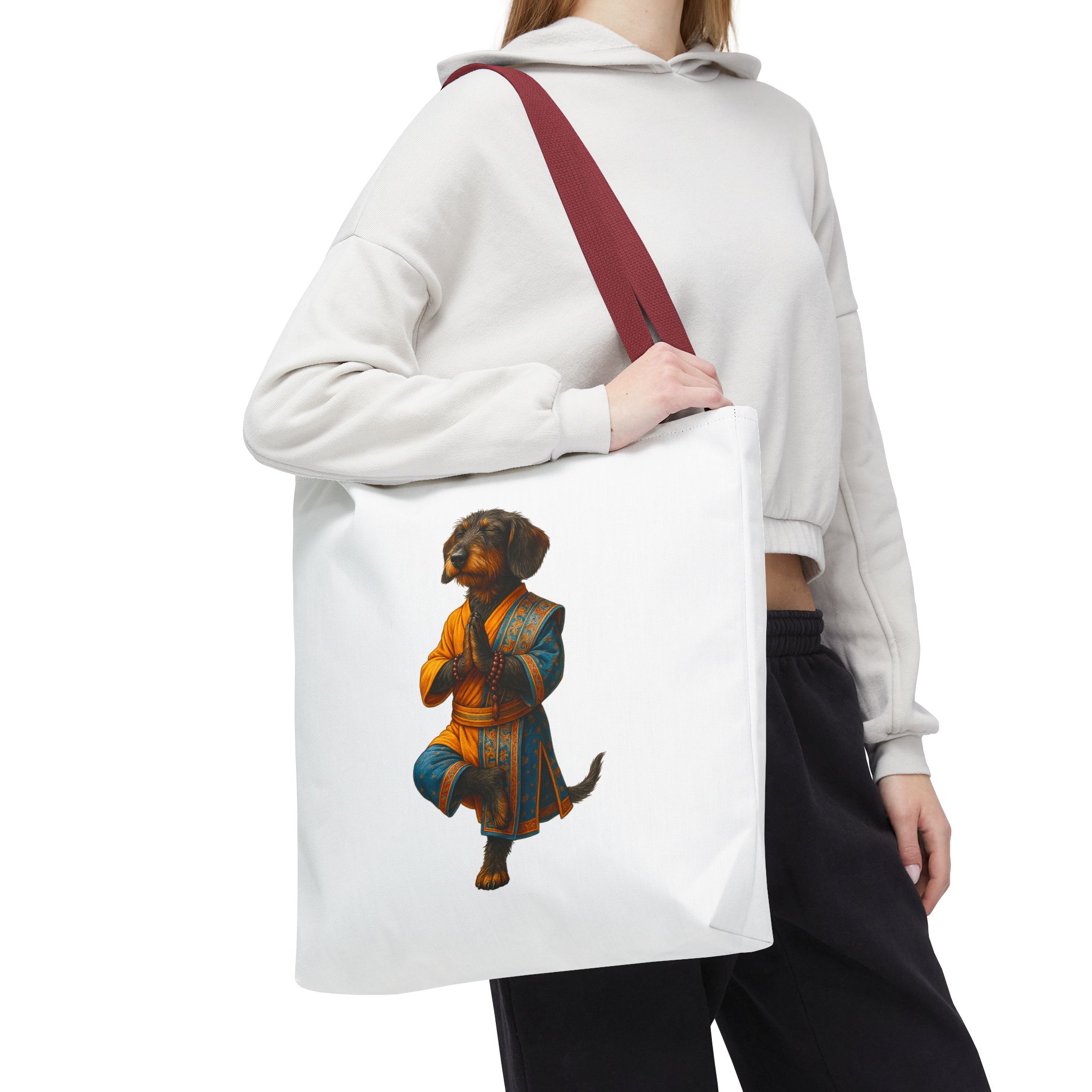 Funny canvas tote bag yoga cute tote bag dog yoga gift mindfulness shoulder bag puppy purse pet lover handbag - Imagen 12