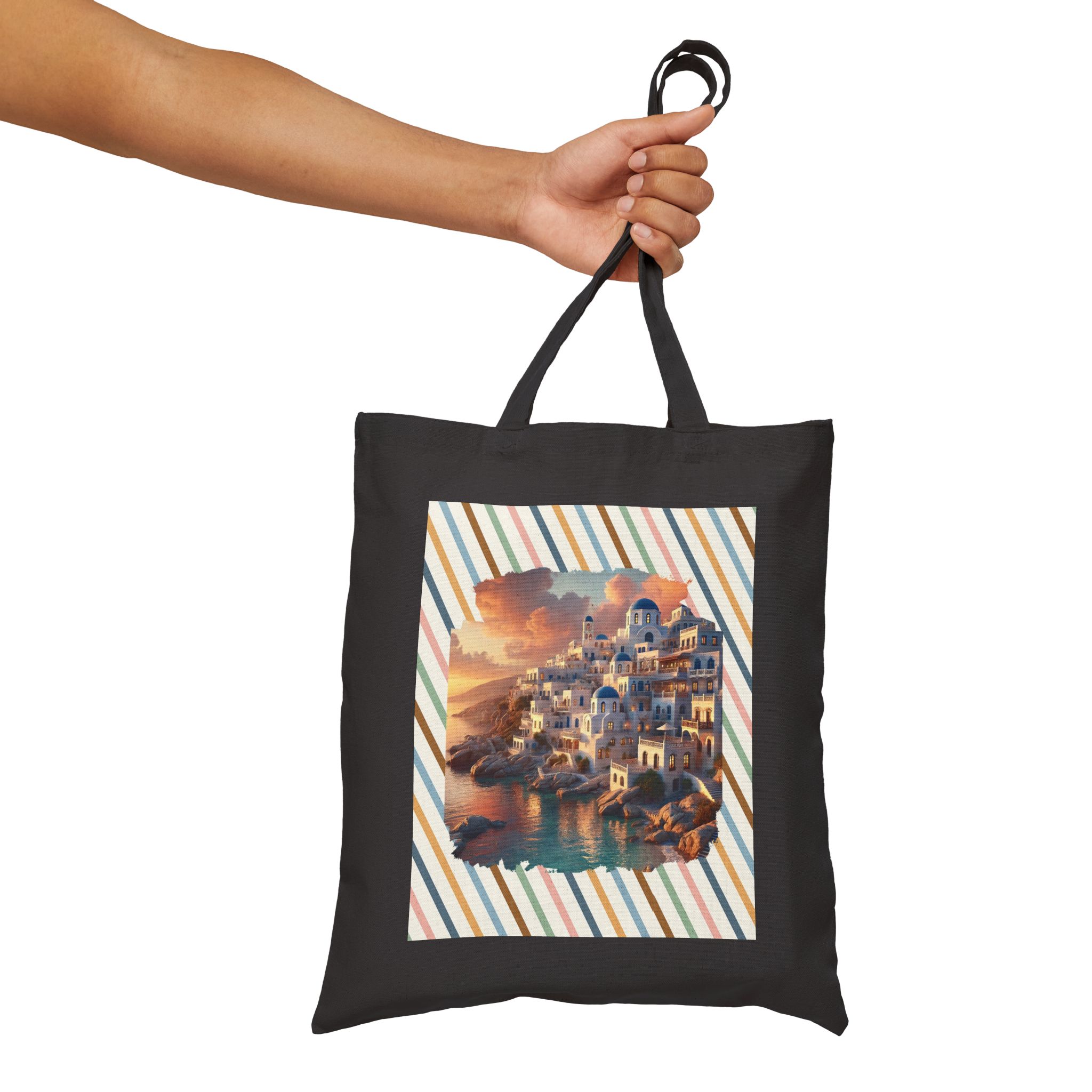 Landscape Tote bag Santorini caldera canvas tote bag nature print greece clothing gift vintage Handbag cool purse unique - Image 10