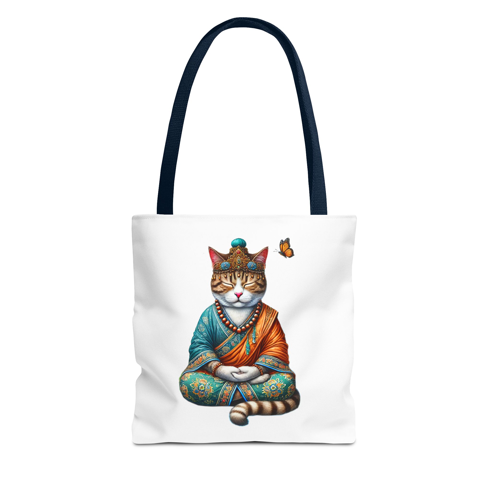 Canvas Tote bag Cat meditation handbag yoga bag vintage buddha mindfulness purse - Image 25