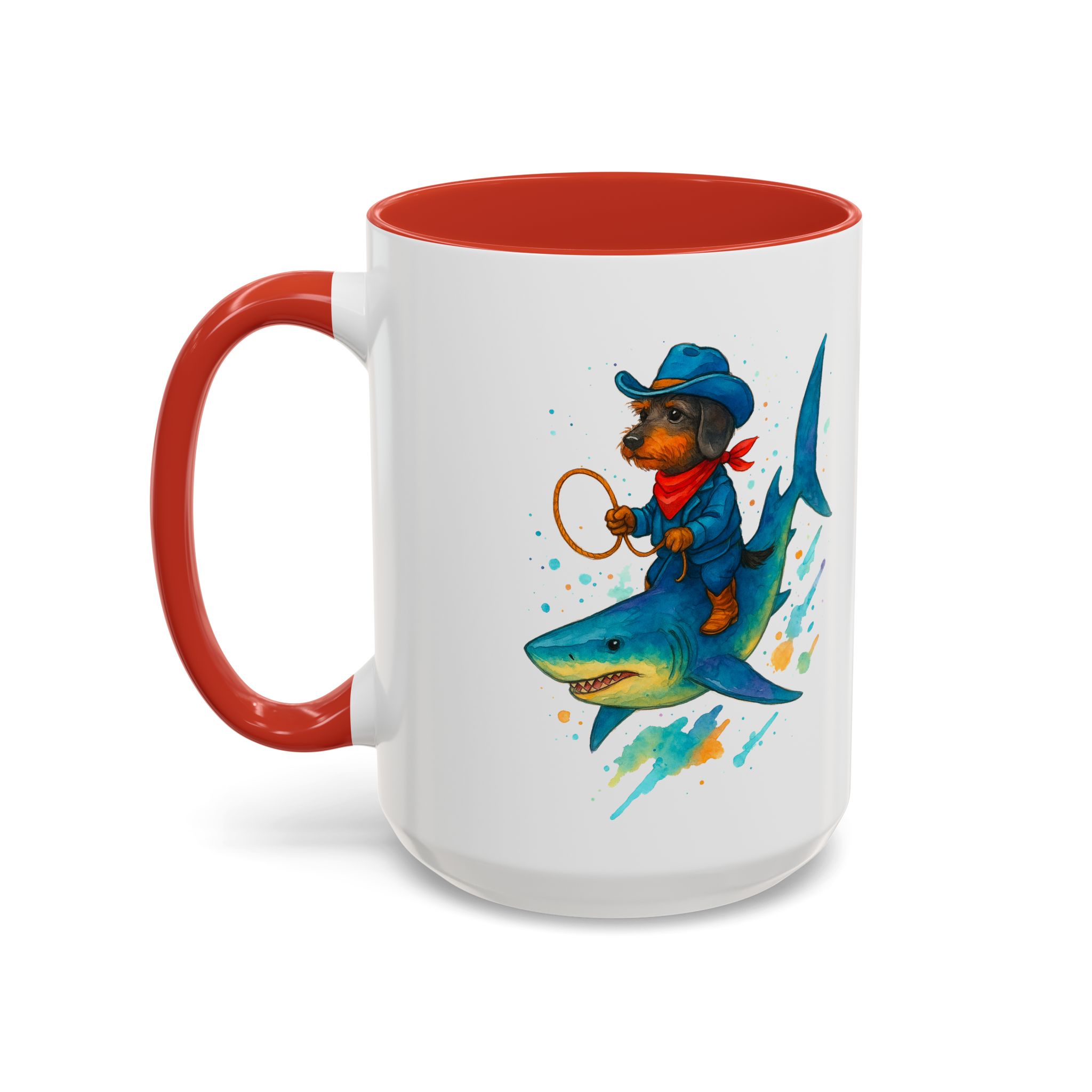 Funny Mug coffee lover Cowboy gift for him tea cup unique riding a shark mug office accessory shark design cowboy - Image 34
