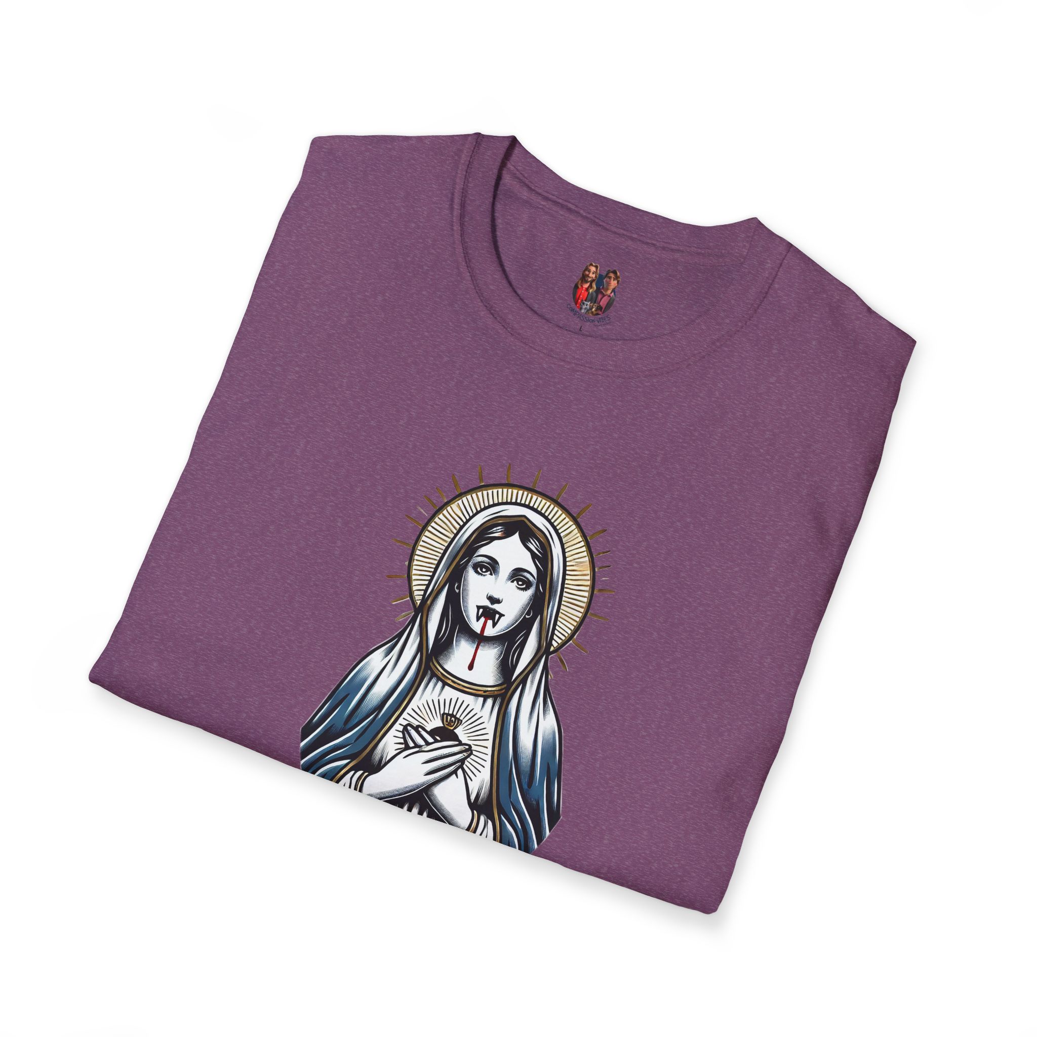 Ironic Tshirt vampire graphic tee virgin mary sarcastic clothing gift satirical print cool apparel comfy outfit comfort colors shirt - Image 33