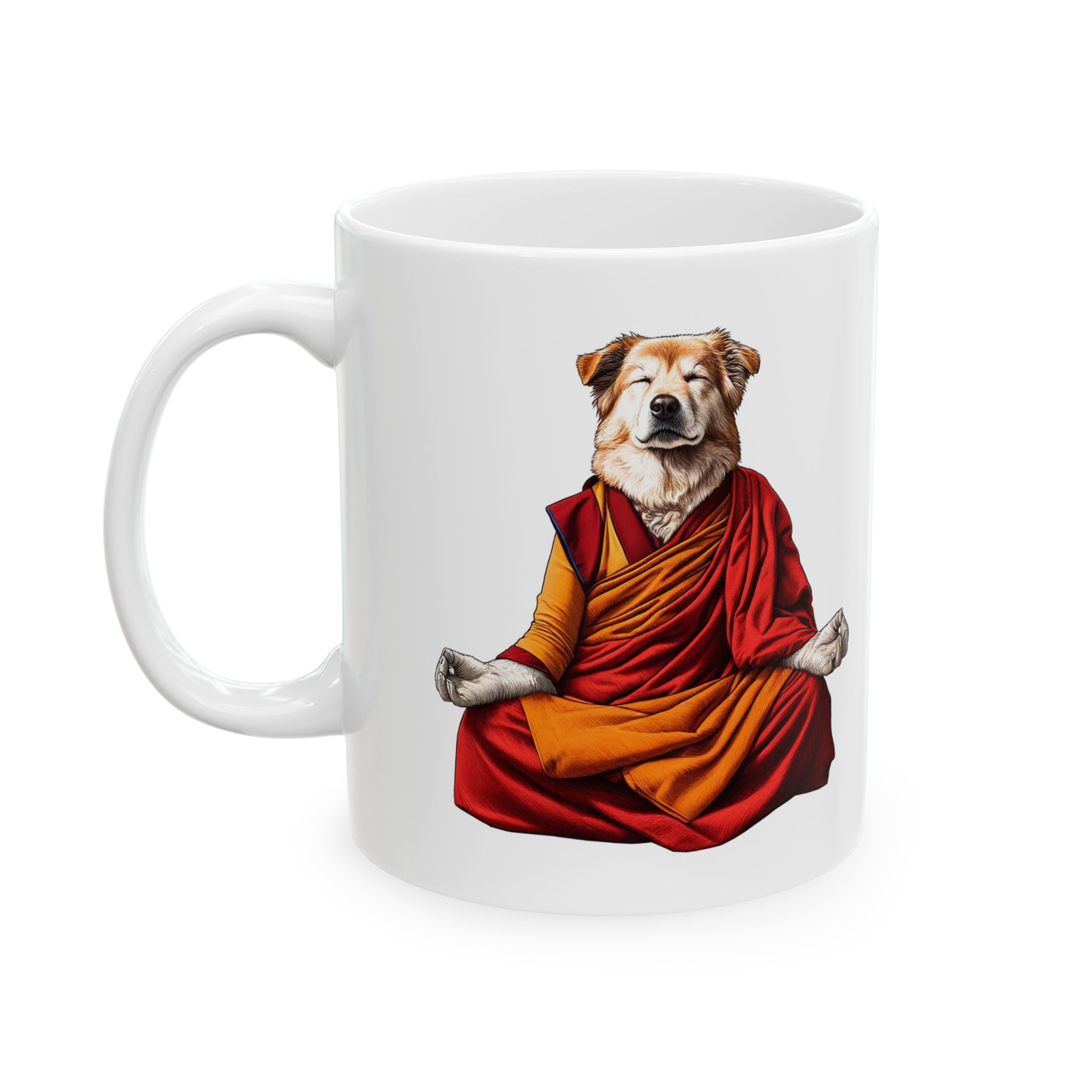 Funny Mug Meditation lover coffee Cup Dog yoga gift for her office mug cute pet accessory puppy design - Image 2