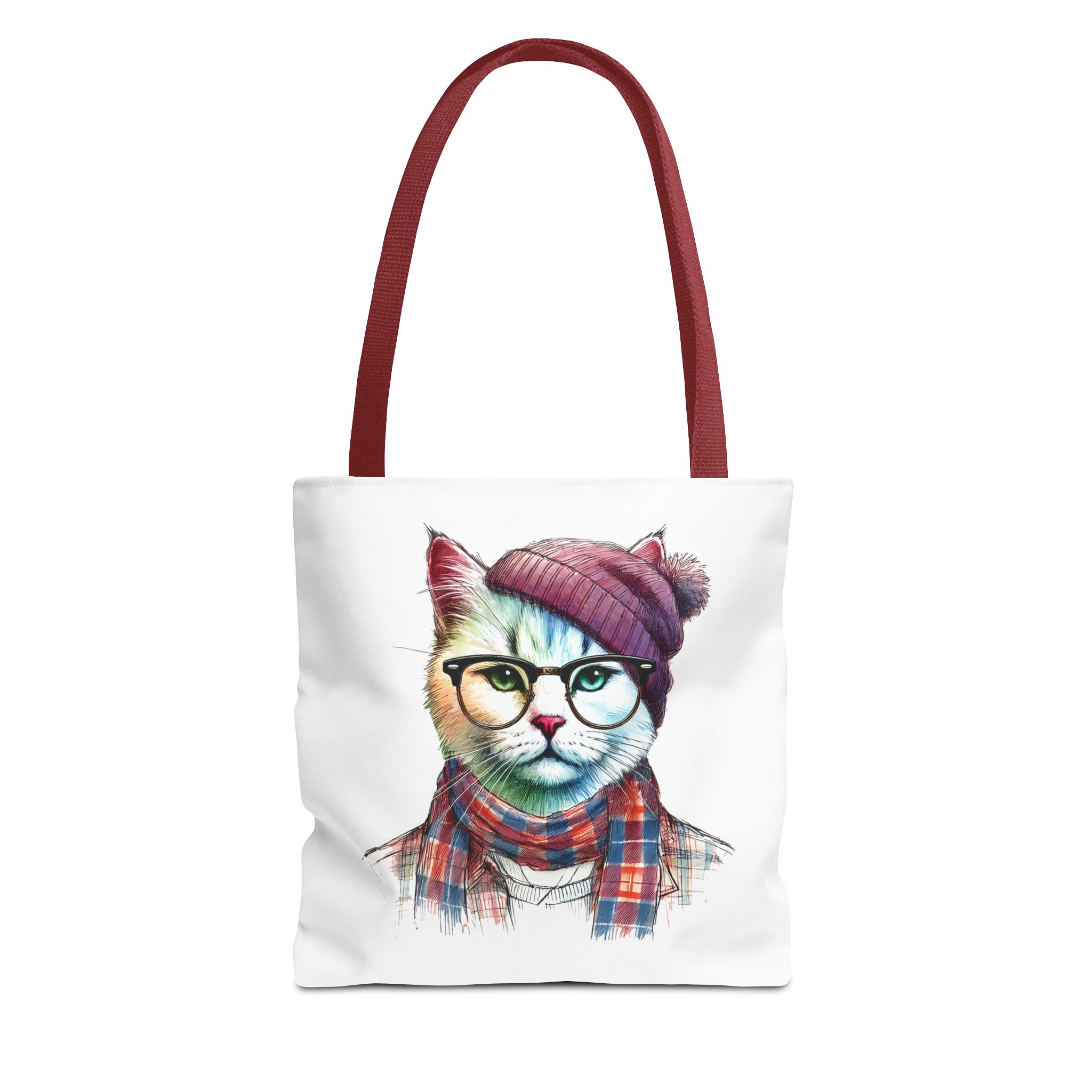 Cat hipster canvas tote bag pet lovers funny cute tote bag Hipster design handbag kitten design – Image 7
