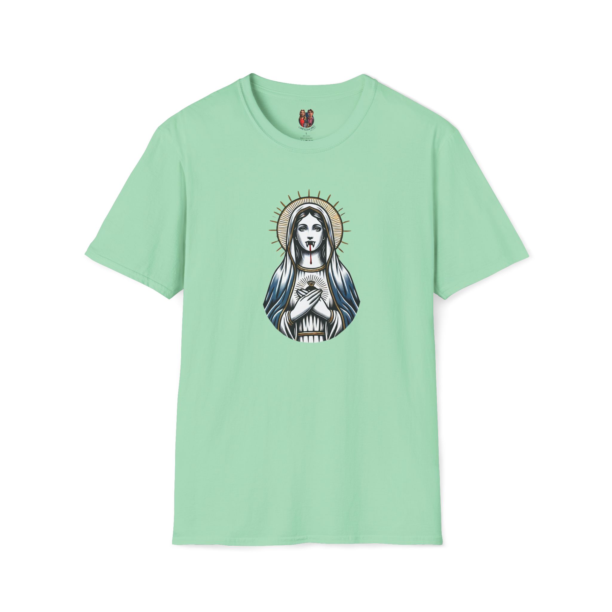 Ironic Tshirt vampire graphic tee virgin mary sarcastic clothing gift satirical print cool apparel comfy outfit comfort colors shirt - Image 14