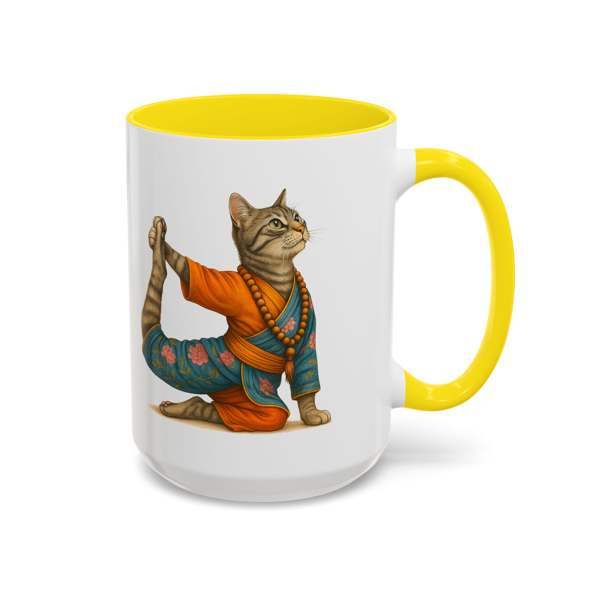 Tea mug Cat lover coffee cup cool gift for her office Mug yoga accessory kitten meditation pet mindfulness print - Image 61