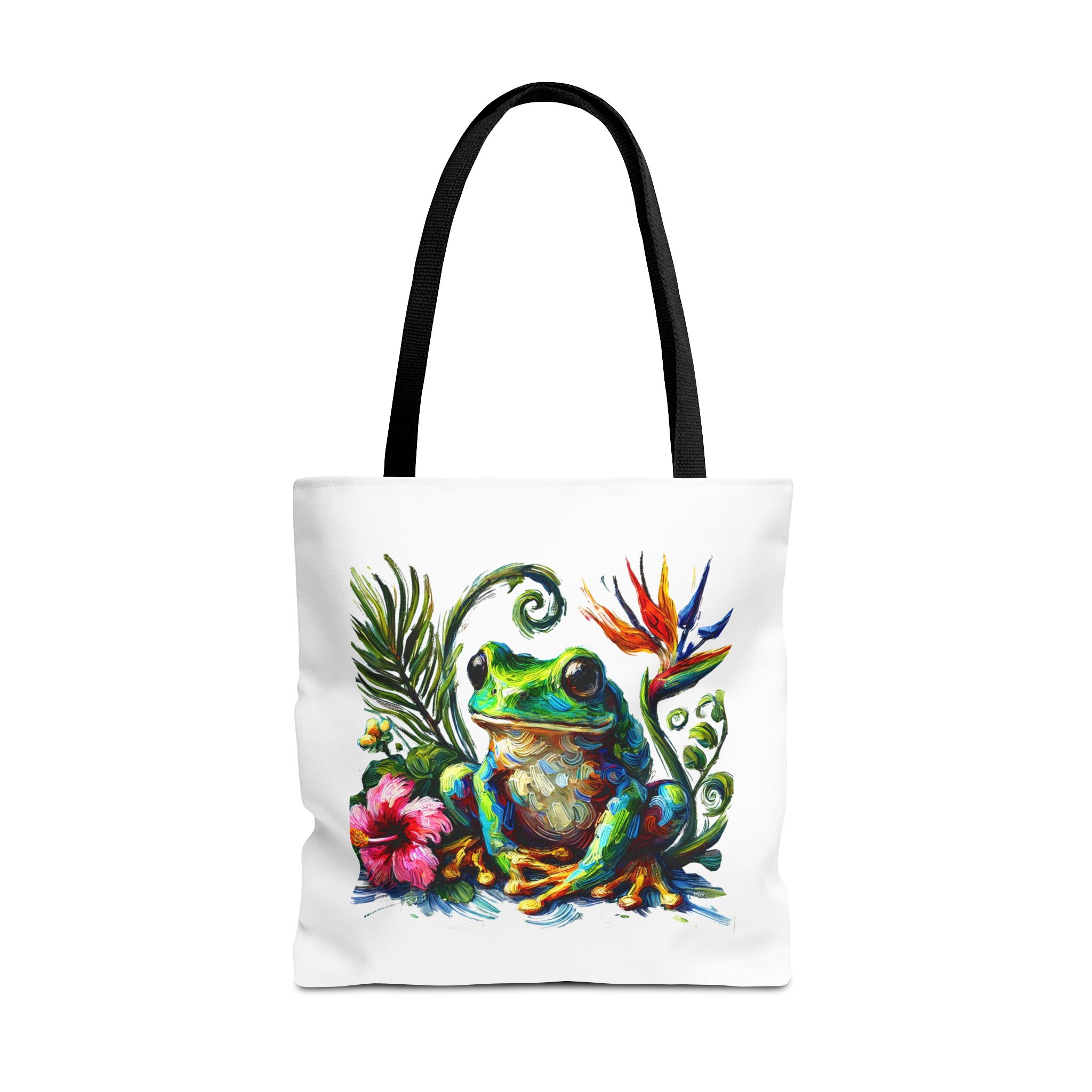 Canvas Tote bag jungle nature Bag boho clothing gift frog tropical visuals purse Handbag cool shoulder bag retro – Image 5