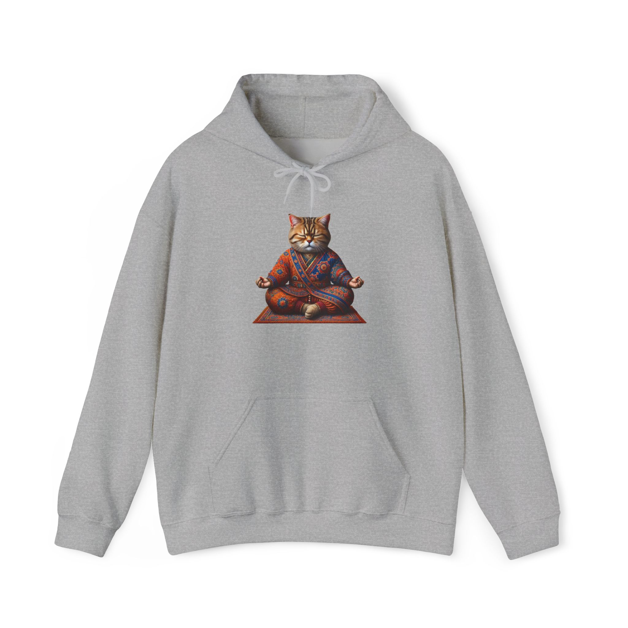 Cat Meditation Hoodie – Boho Cat Hoodie – Kitty Yoga Hoodie spiritual print - Image 12