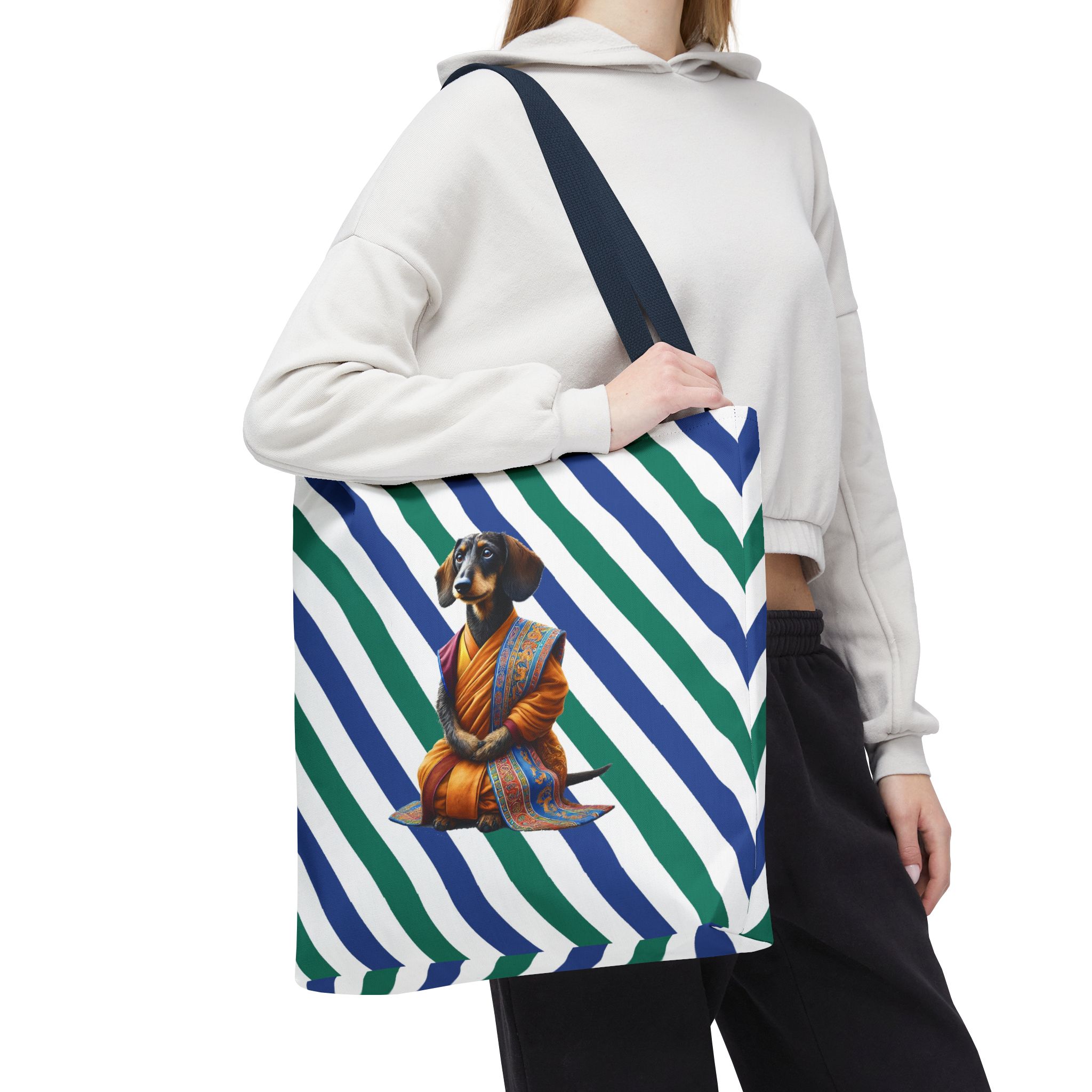 Meditation canvas tote bag Dog cute tote bag mindfulness design Dog funny gift colourful shoulder bag puppy purse - Image 30