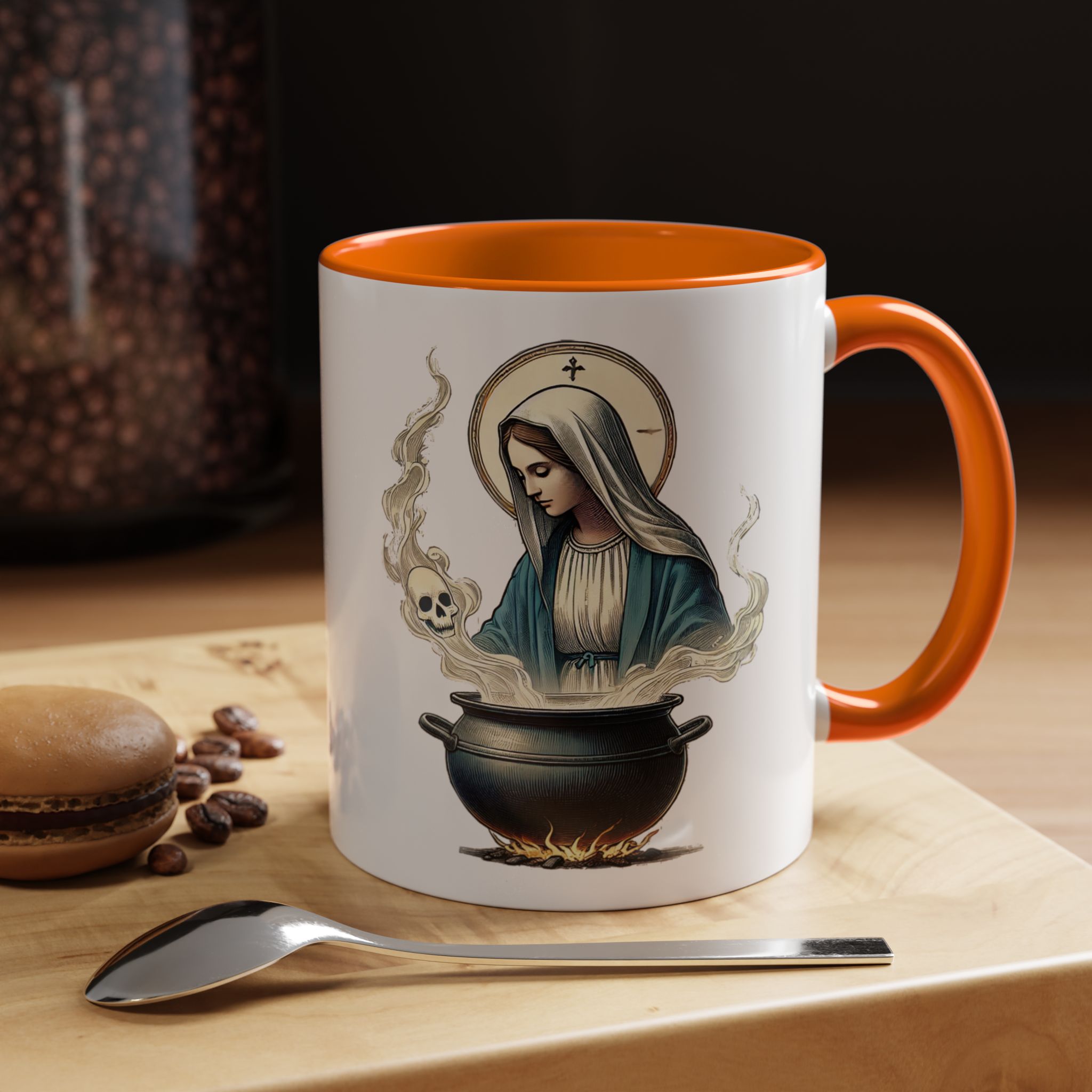 Coffee Mug funny virgin mary design sarcastic mug boho gift for her unique cup tea accessory cool design religious joke - Image 43