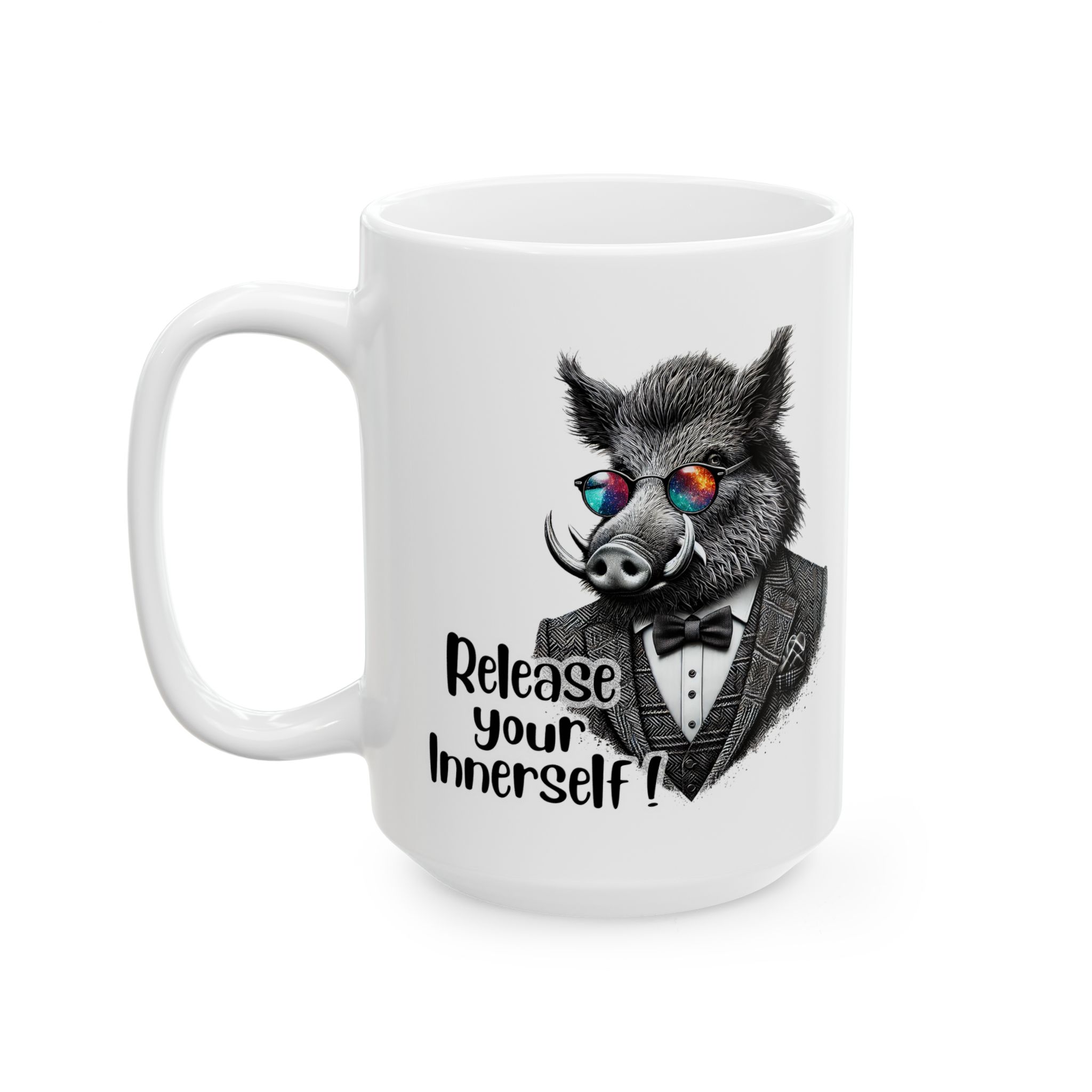 Coffee mug funny motivational gift for her cute cup tea lover cool boho mug office accessory self confidence design wild boar – Image 5