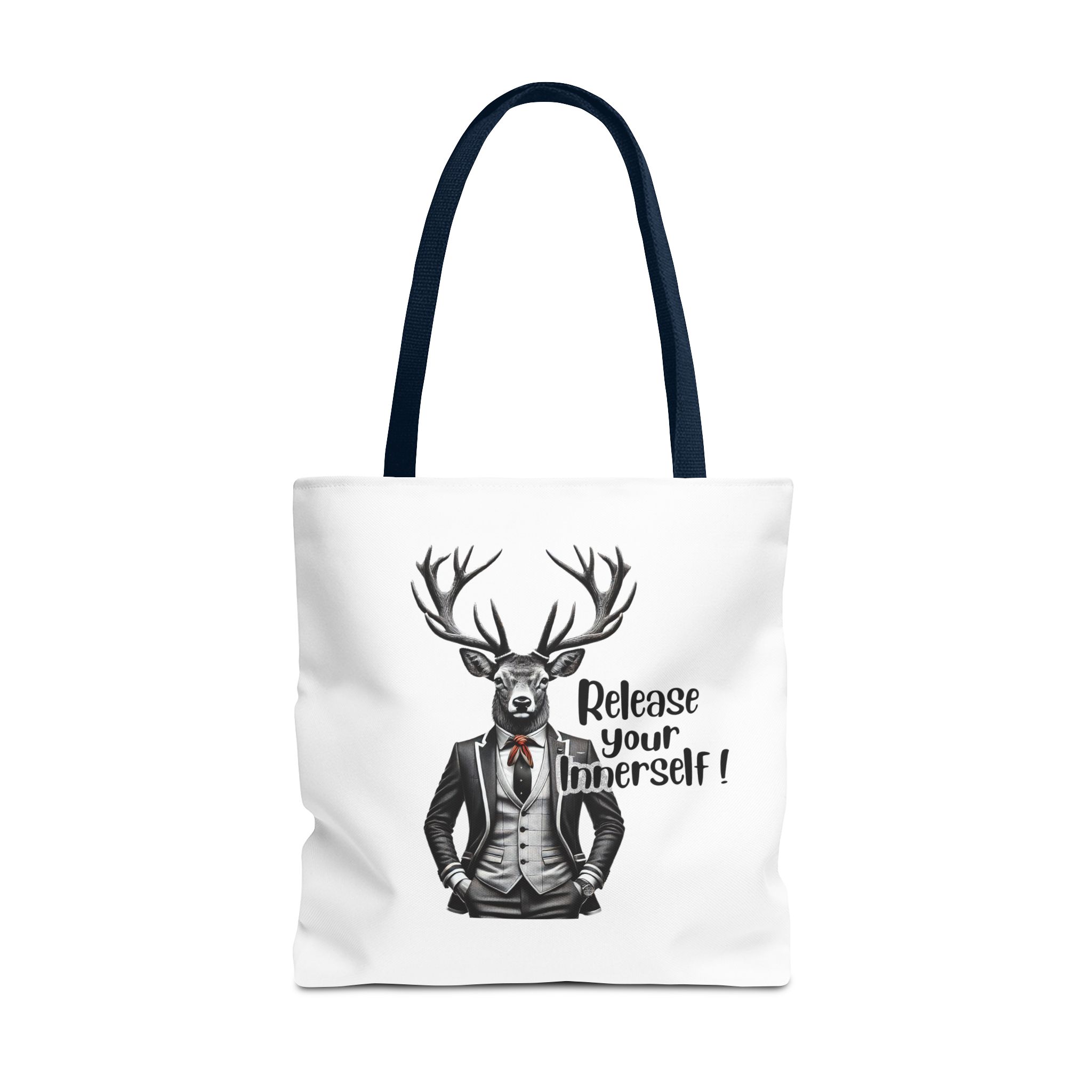 Canvas tote bag Motivational funny tote bag cool vintage bag deer design cute tote bag for self confidence shoulder bag – Image 29