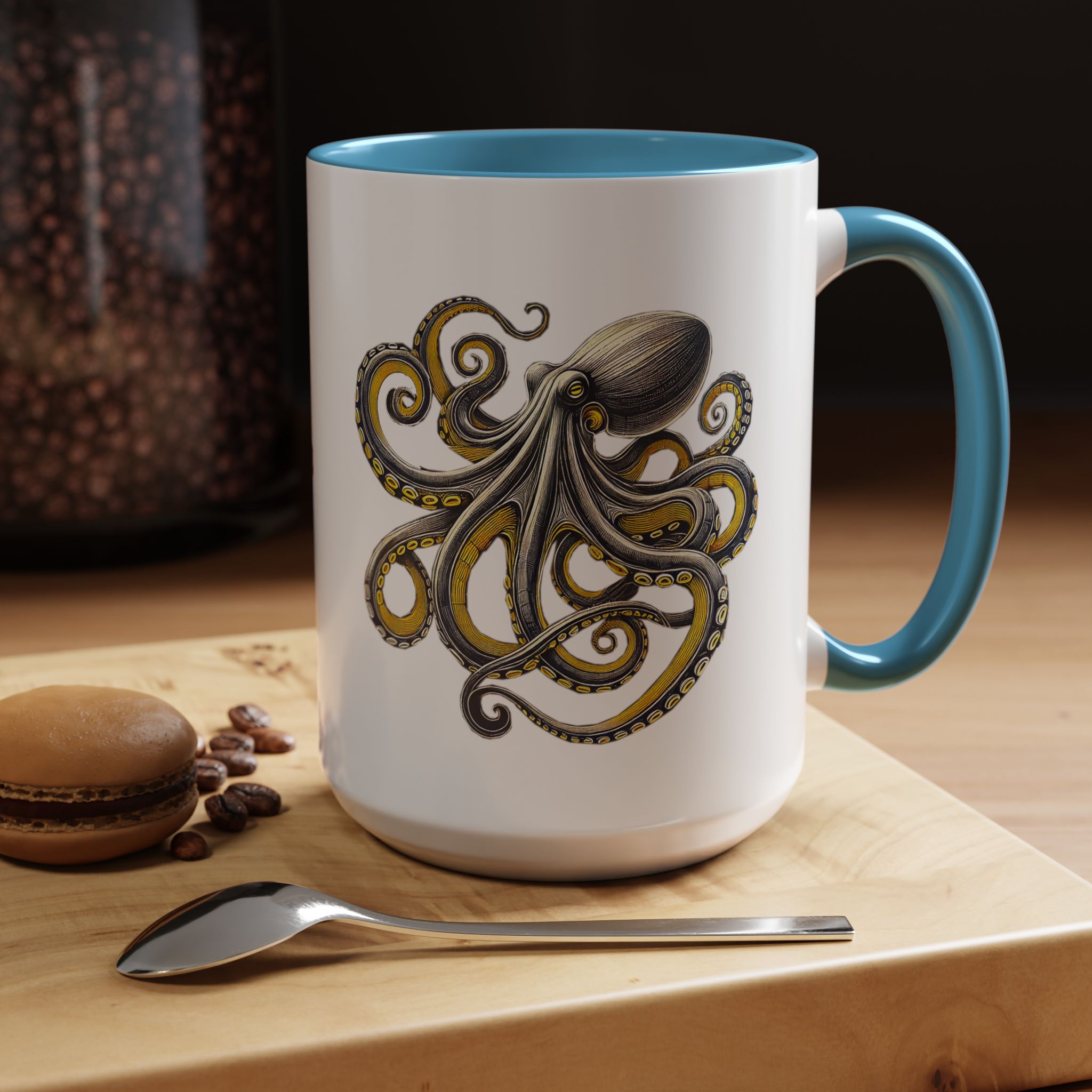 Coffee mug octopus calligraphy gift for her tea cup japan lover unique mug office accessory boho design – Image 39