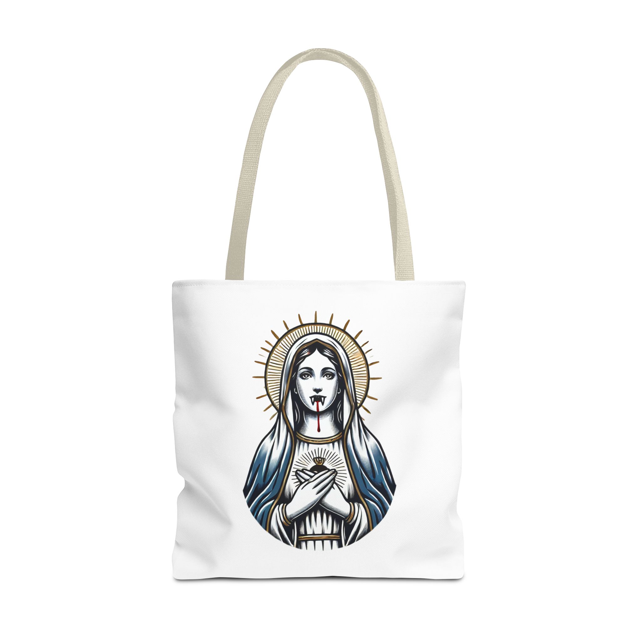 Ironic tote bag vampire Funny Bag virgin mary Canvas Tote bag religious sarcastic clothing gift satirical print cool Handbag purse bag – Image 23