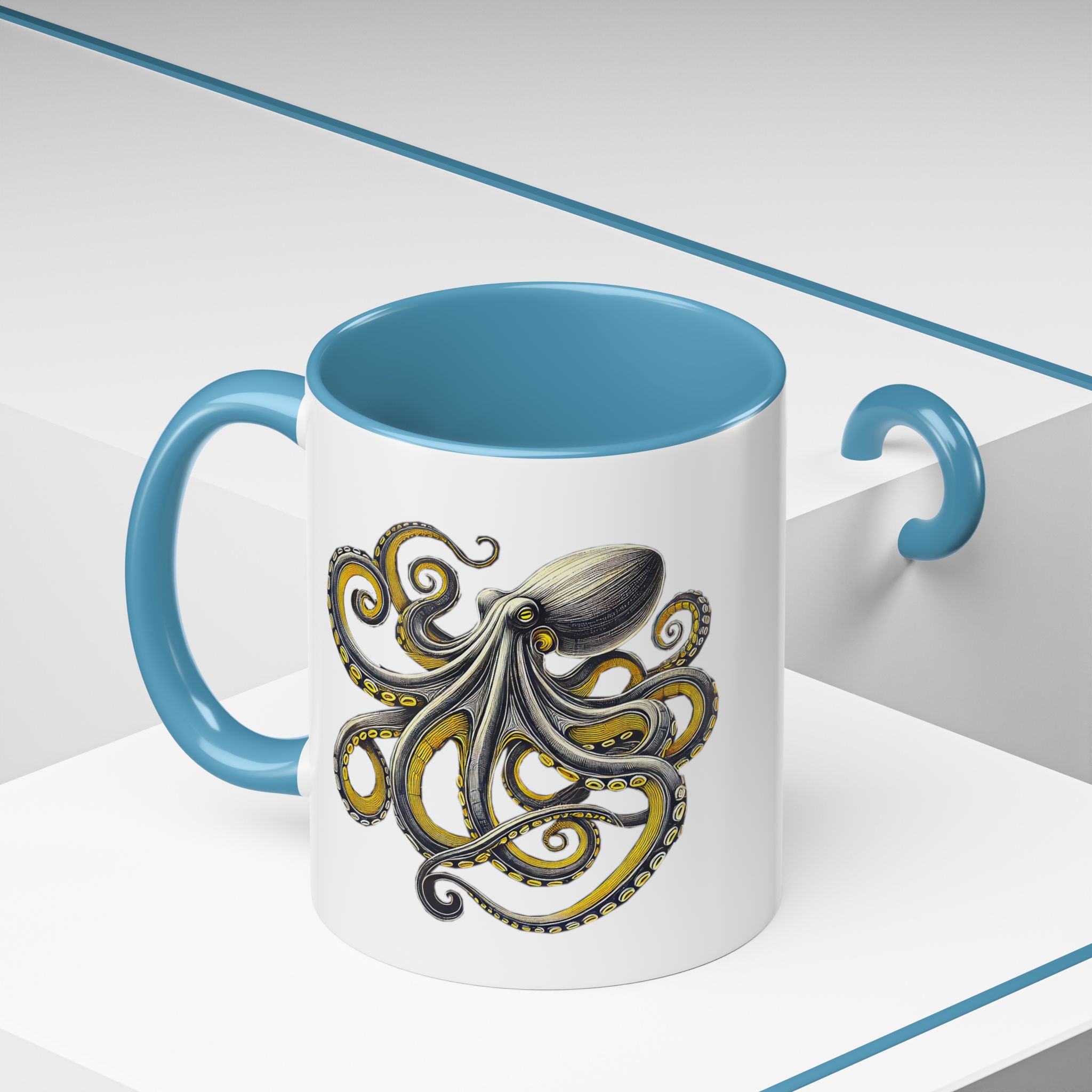 Coffee mug octopus calligraphy gift for her tea cup japan lover unique mug office accessory boho design – Image 36