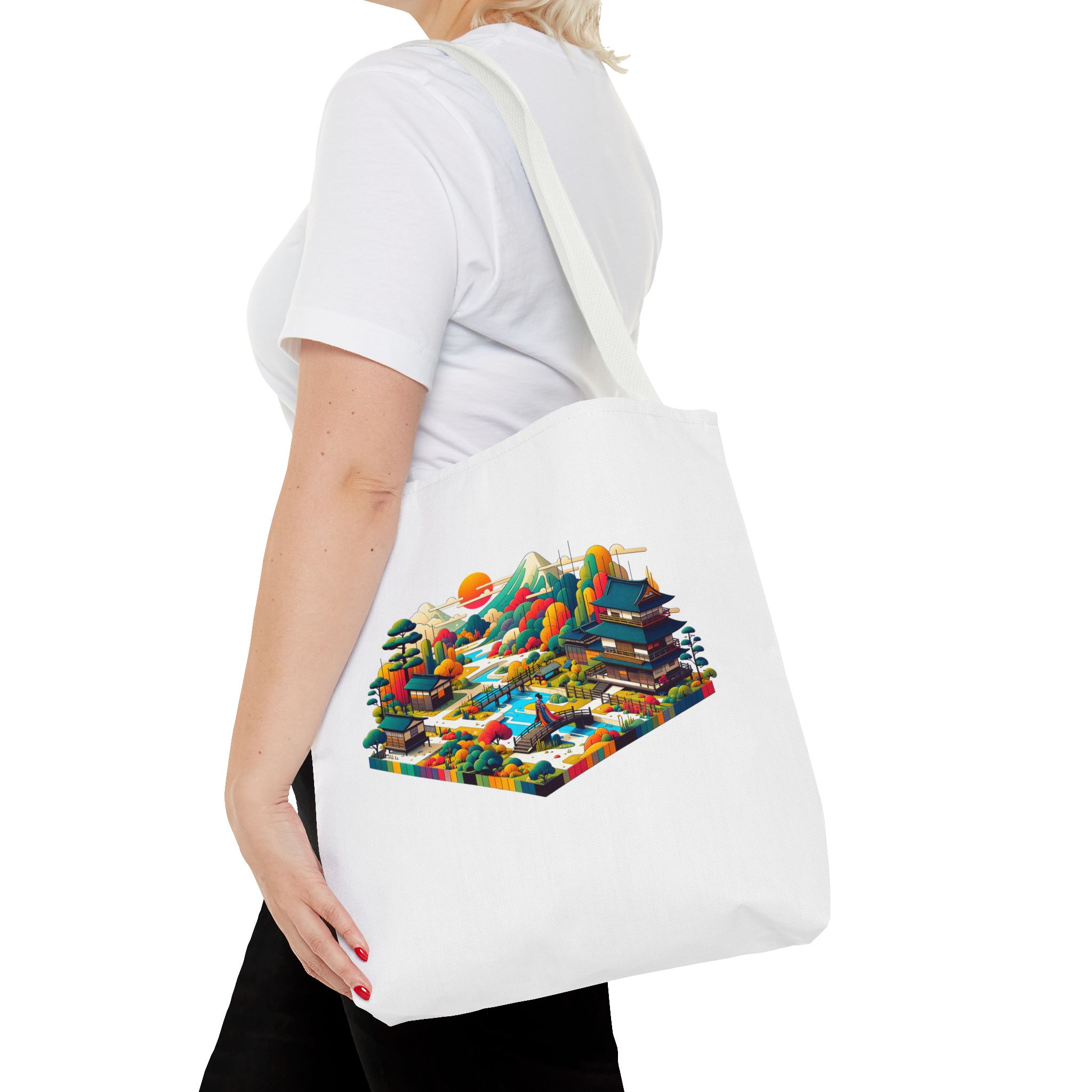 Japanese Tote bag – asian purse – Retro Japan handbag boho print - Image 16