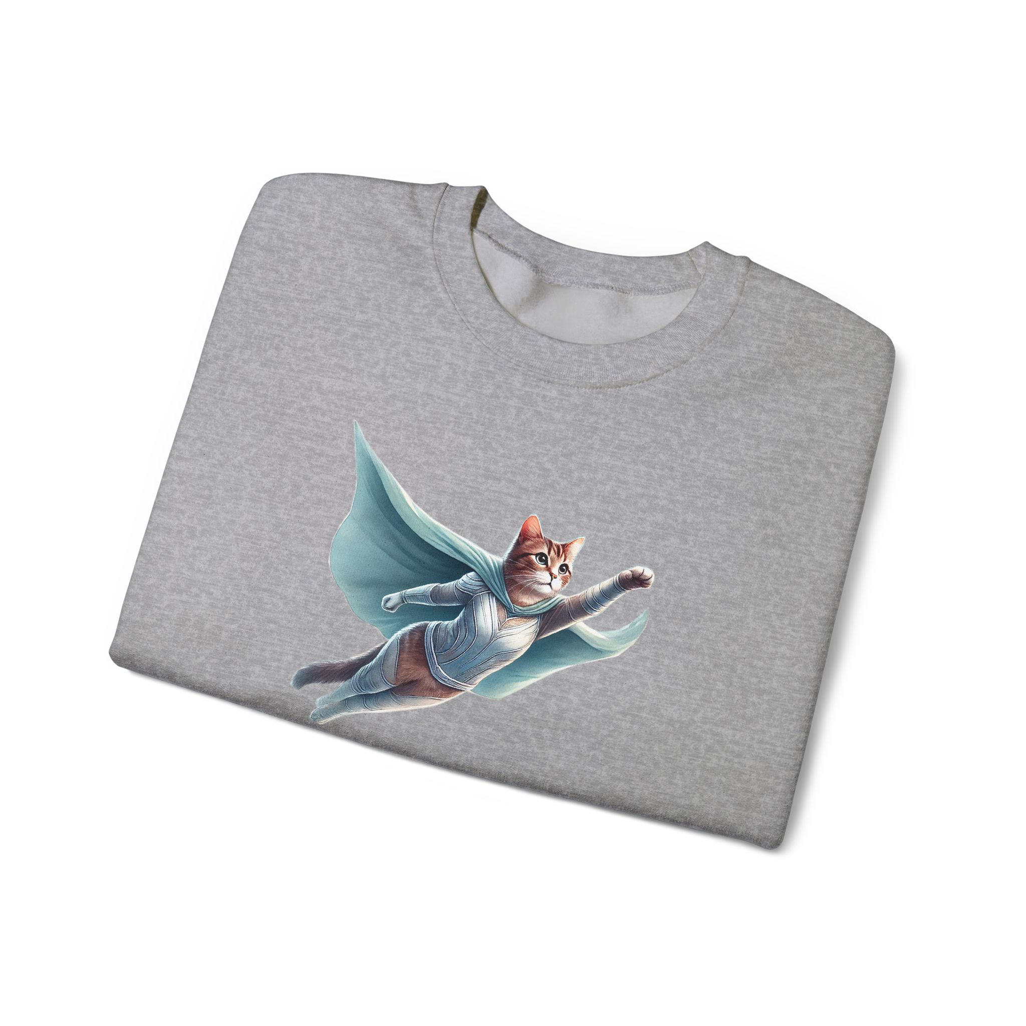 Superhero Cat sweatshirt – Cat Hero – Fantasy Cat sweatshirt hero print - Image 11