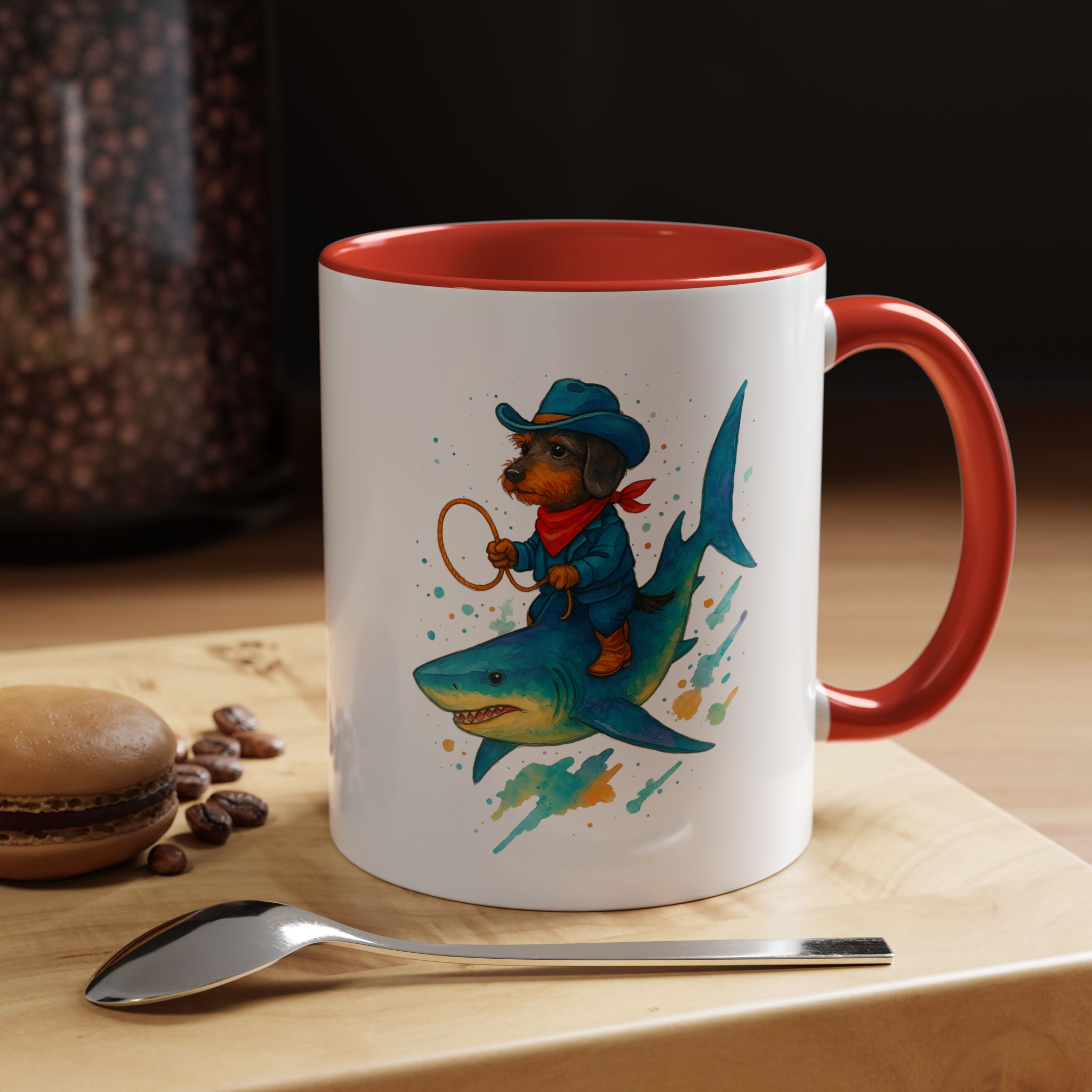 Funny Mug coffee lover Cowboy gift for him tea cup unique riding a shark mug office accessory shark design cowboy - Image 19