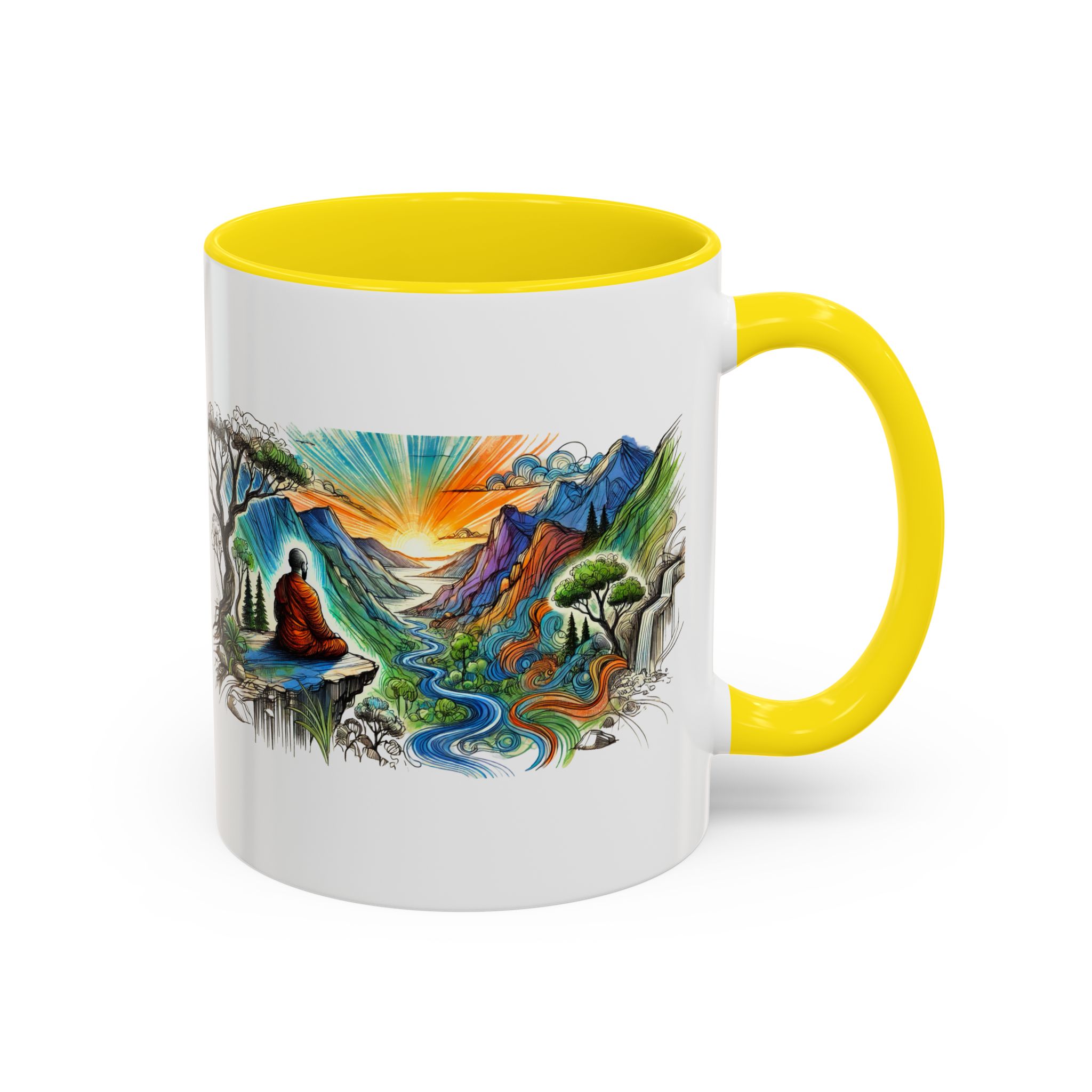 Unique mug Free spirit Tea Cup buddhism accessory Meditation Mug vintage mug yoga gift for her buddha design