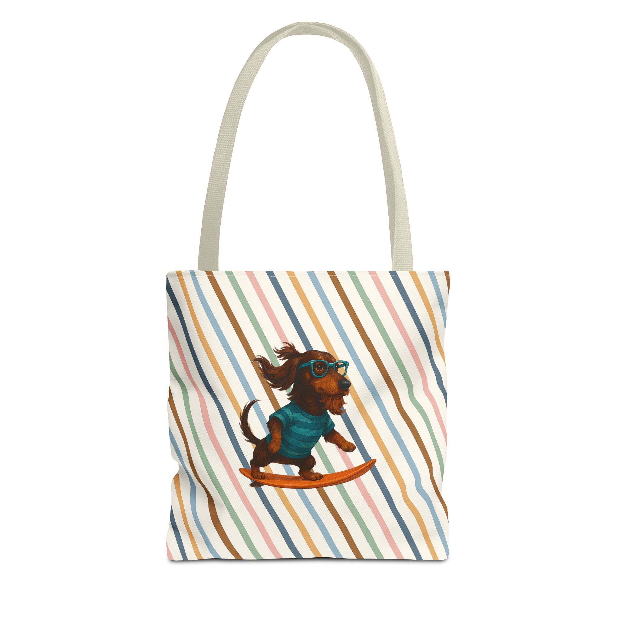Cool canvas tote bag Dog Surfer tote bag dachshund lover gift shoulder bag surf handbag – Image 19