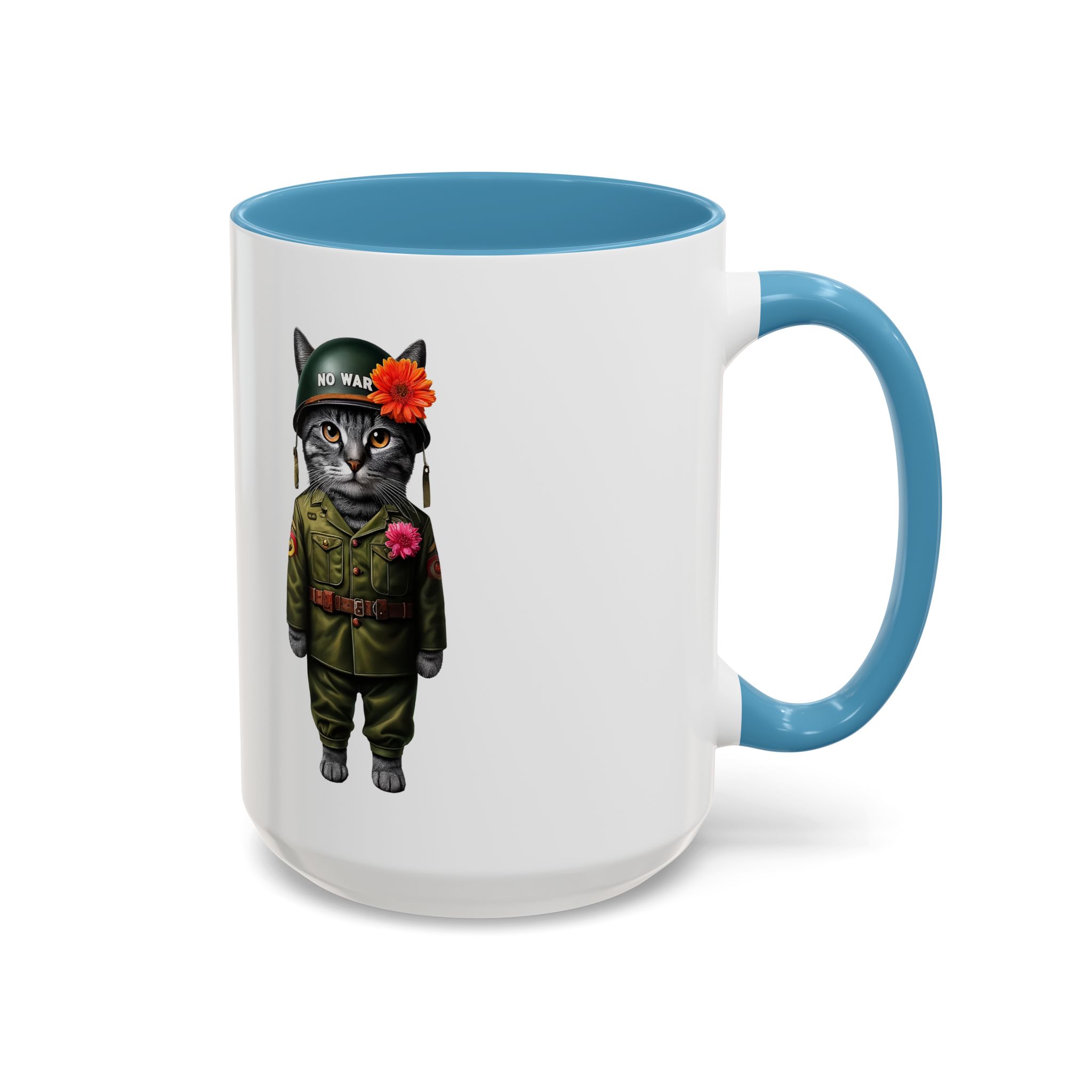 Coffee Mug Peace & Love funny cup tea cat lover office mug unique boho accessory pet gift for her kitten design - Image 37