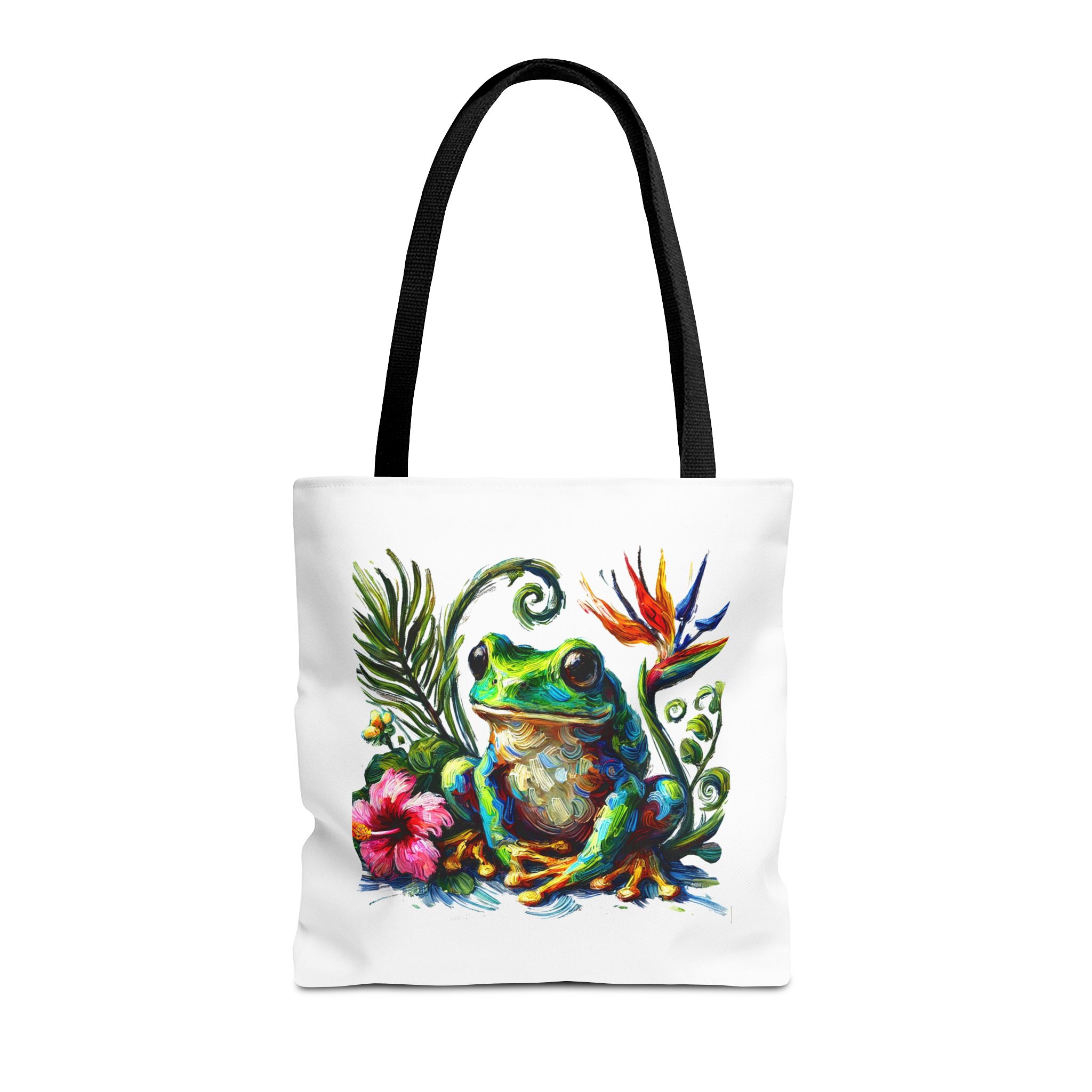 Canvas Tote bag jungle nature Bag boho clothing gift frog tropical visuals purse Handbag cool shoulder bag retro – Image 3