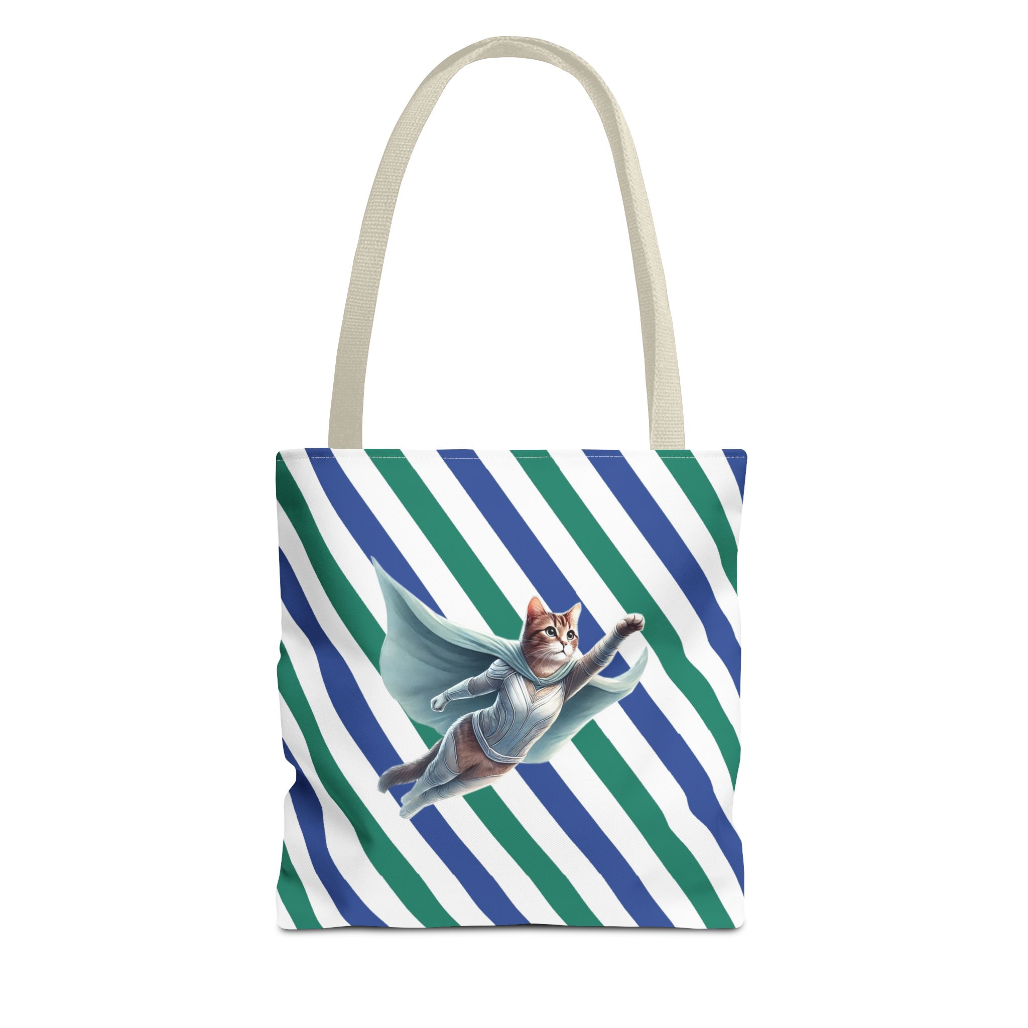 Superhero tote bag cat canvas tote bag funny shoulder bag fantasy design kitten lover cool cat purse – Image 19