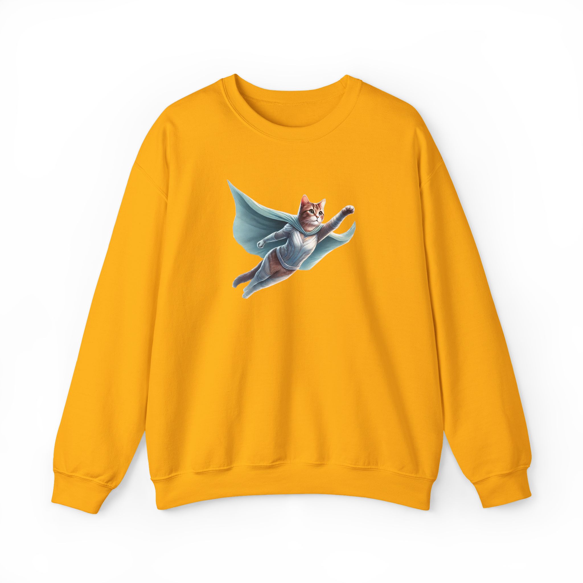 Superhero Cat sweatshirt – Cat Hero – Fantasy Cat sweatshirt hero print - Image 14