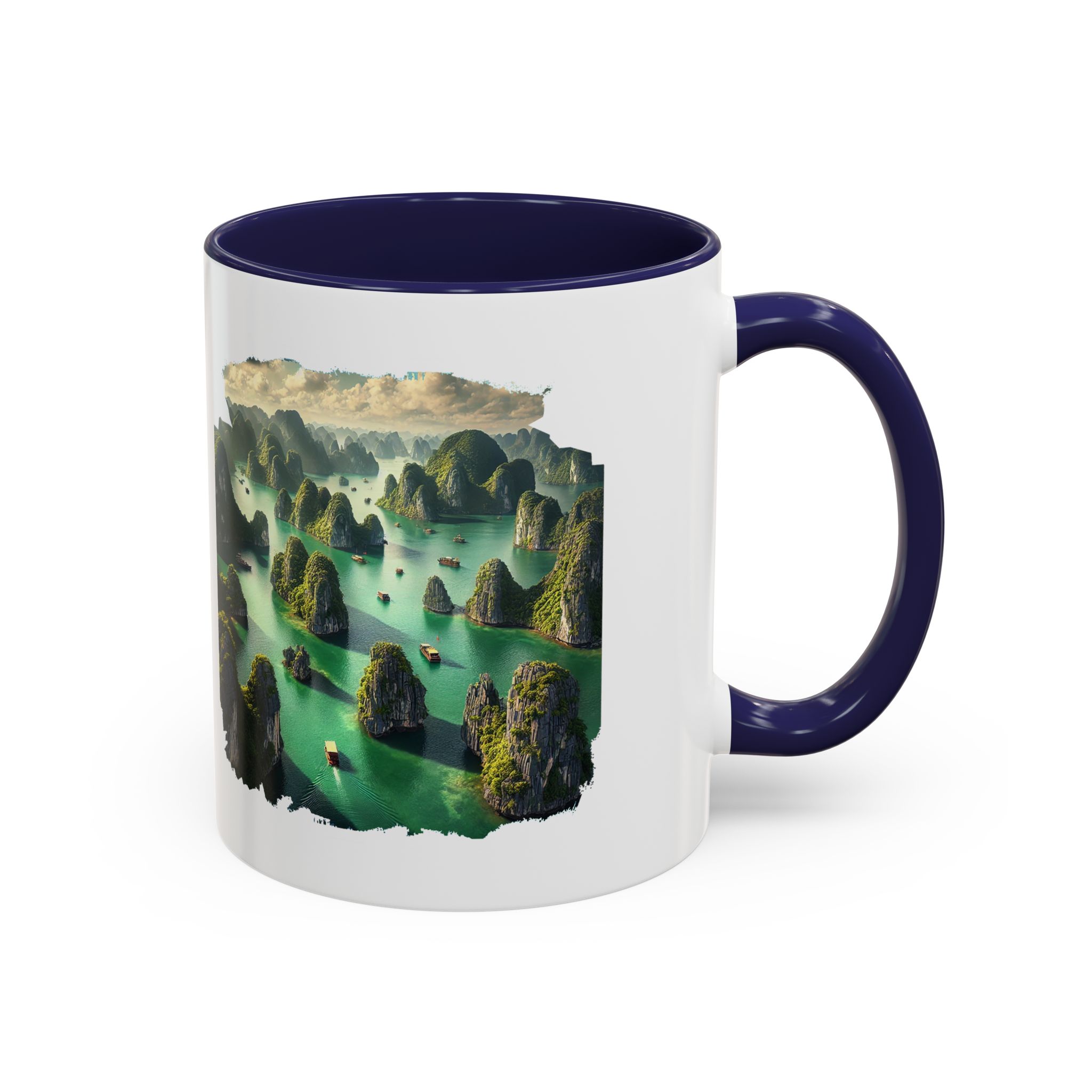 Boho mug landscape vietnam boho office mug ha long bay print nature cool gift coffee lover tea accessory unique cup – Image 9