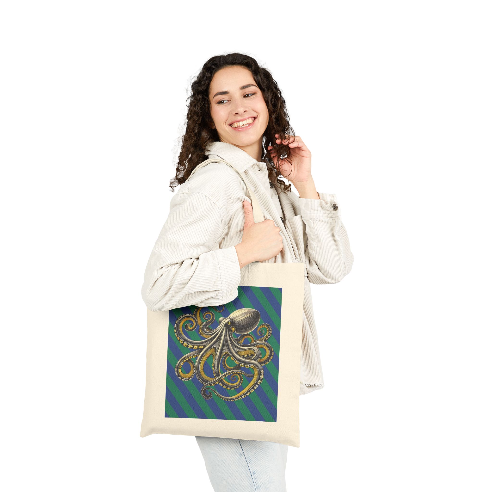 boho canvas tote bag octopus calligraphy handbag japanese clothing gift cool shoulder bag vintage apparel comfy - Image 3