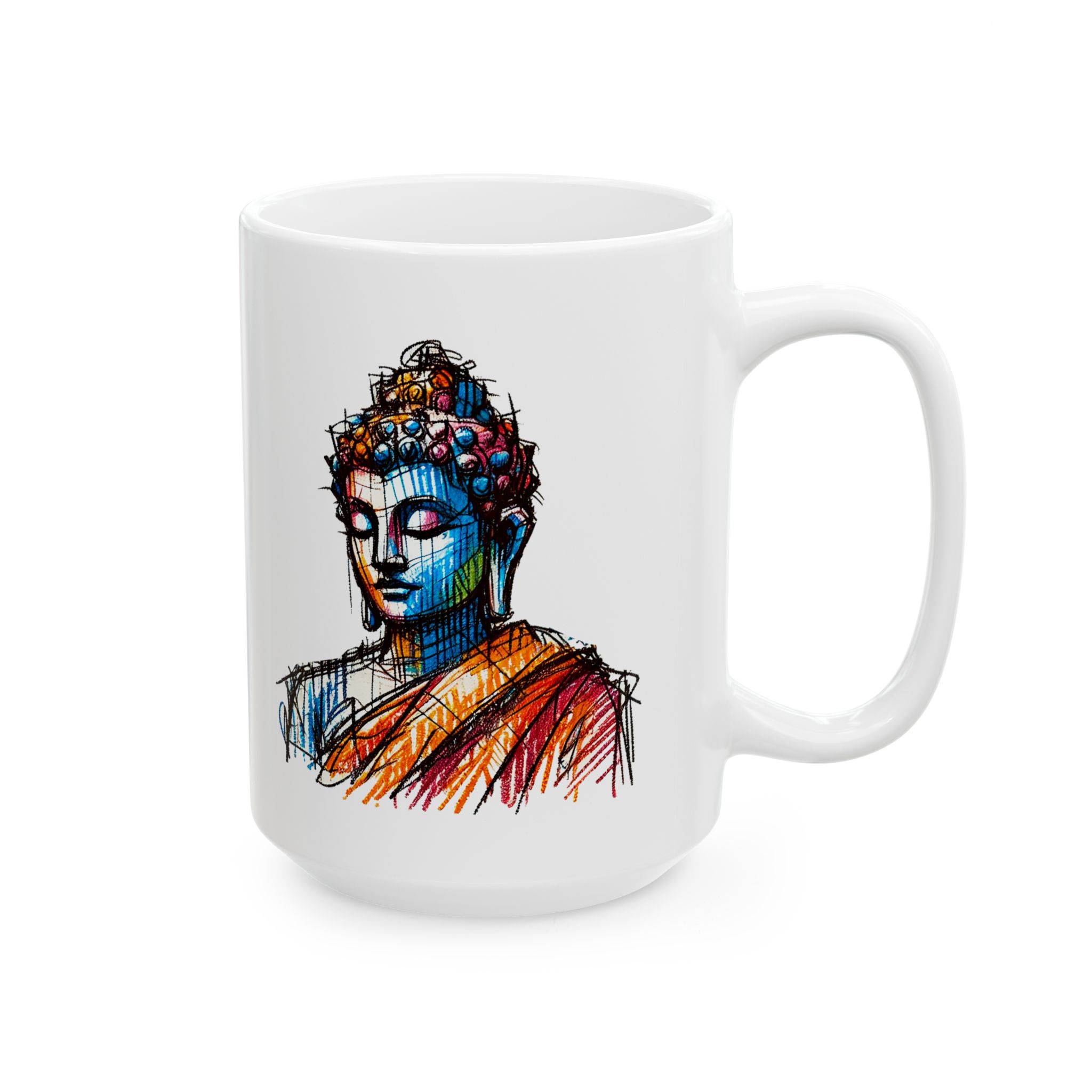 Buddha coffee Mug Yoga lover cool gift for her tea Cup buddhism meditation accessory get for her mindfulness design - Image 4