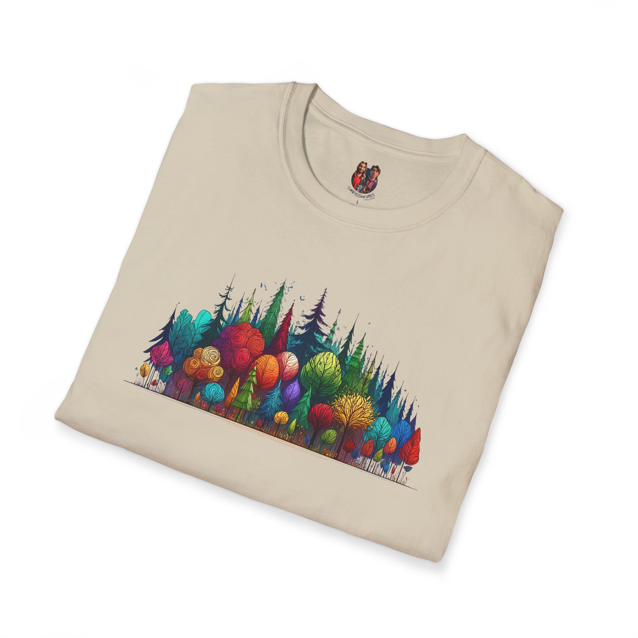 Retro Forest tshirt - Woodland Graphic - Vintage Nature Landscape Shirt - Image 5
