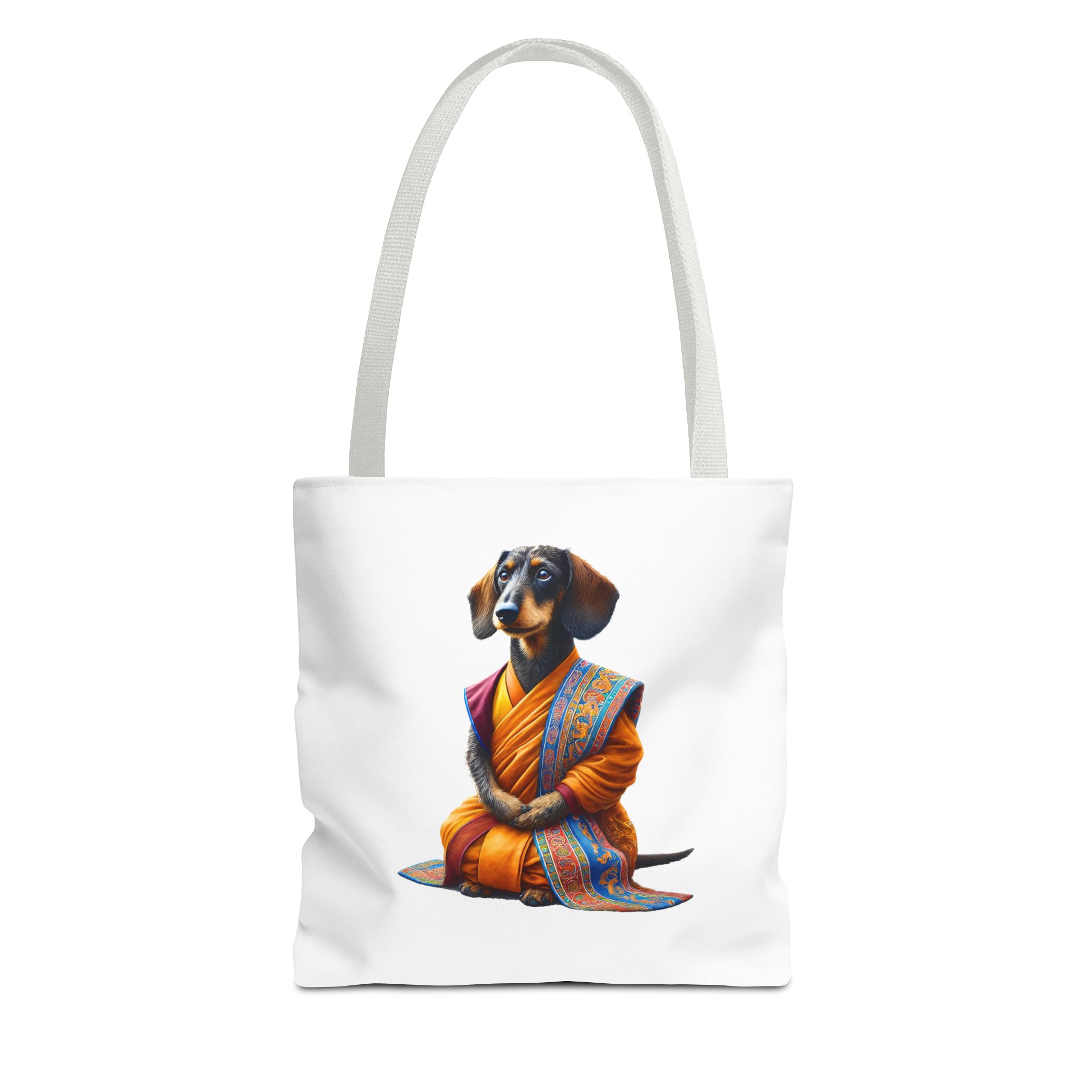 Meditation canvas tote bag Dog cute tote bag mindfulness design Dog funny gift colourful shoulder bag puppy purse – Image 13