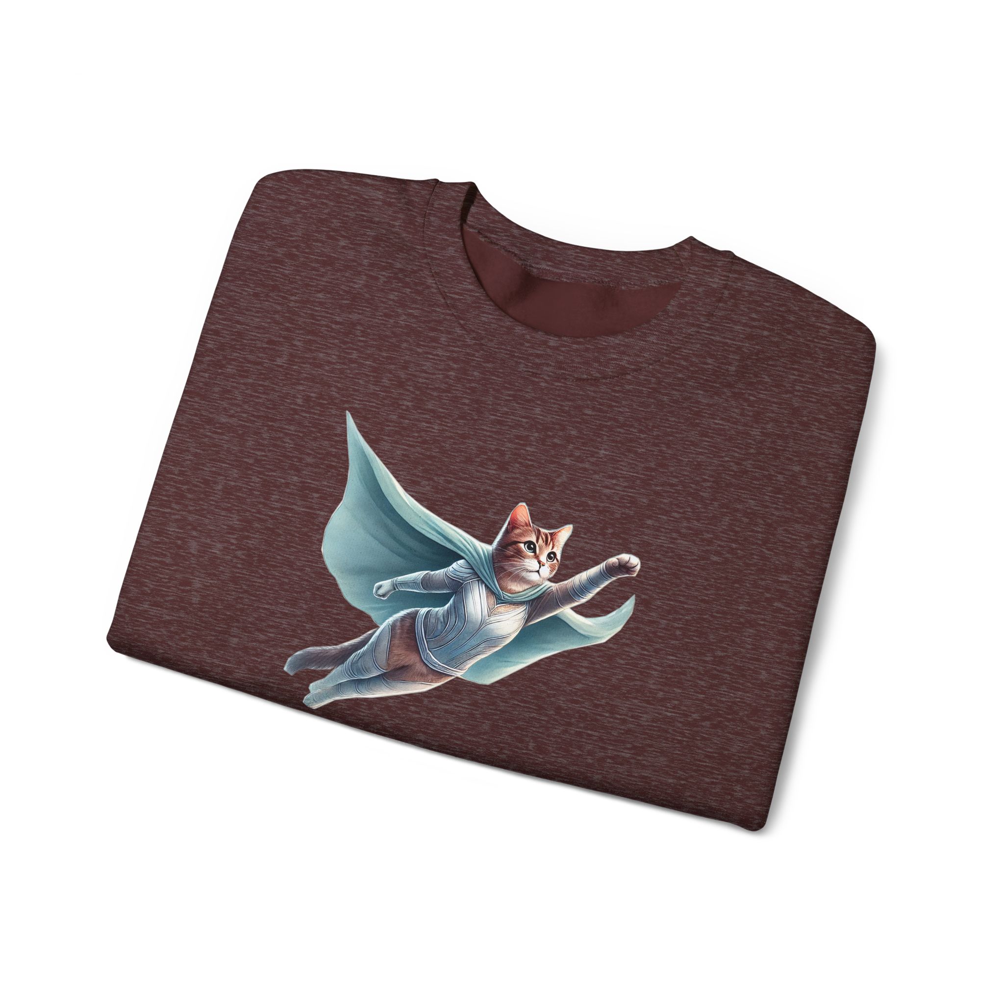 Superhero Cat sweatshirt – Cat Hero – Fantasy Cat sweatshirt hero print - Image 5